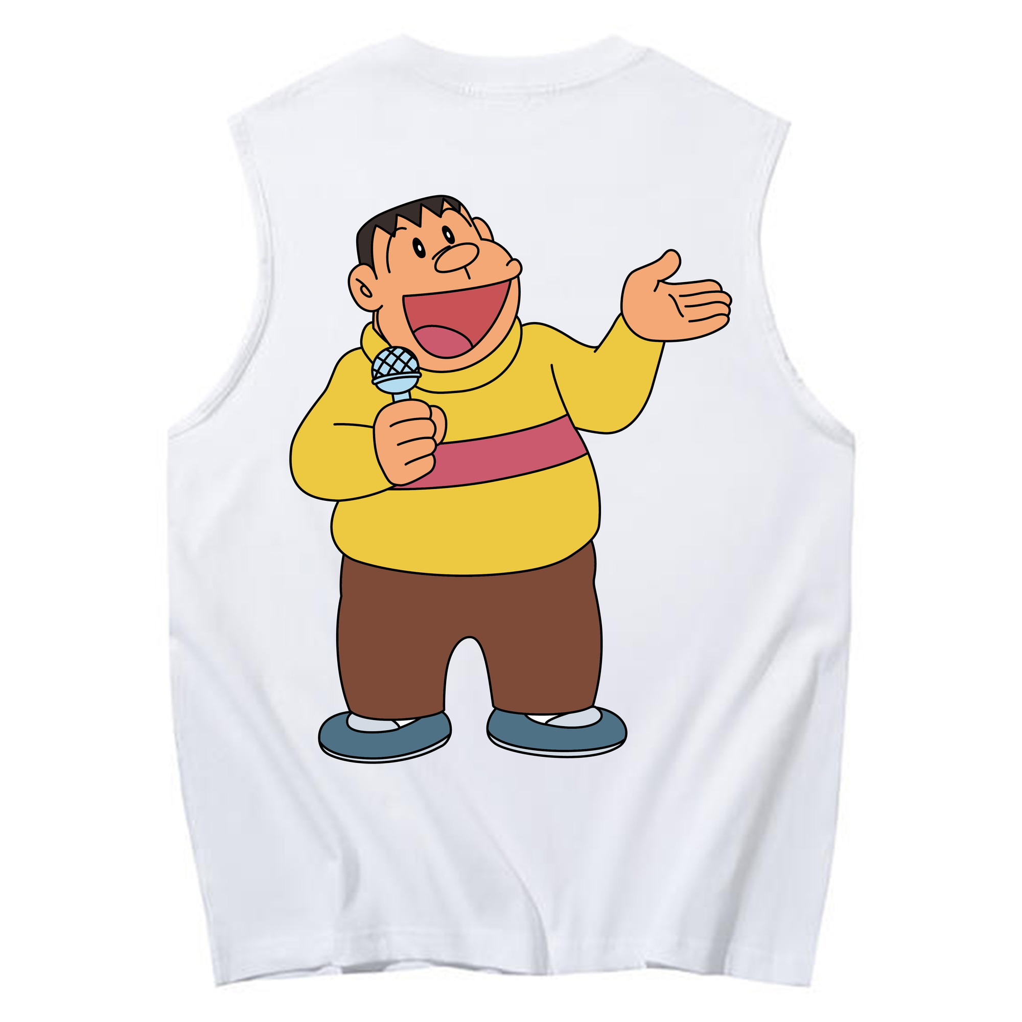 （画像用） ドラえもん 剛田武 Doraemon Gouta Takeshi コットン100％タンクトップ（背面プリント）