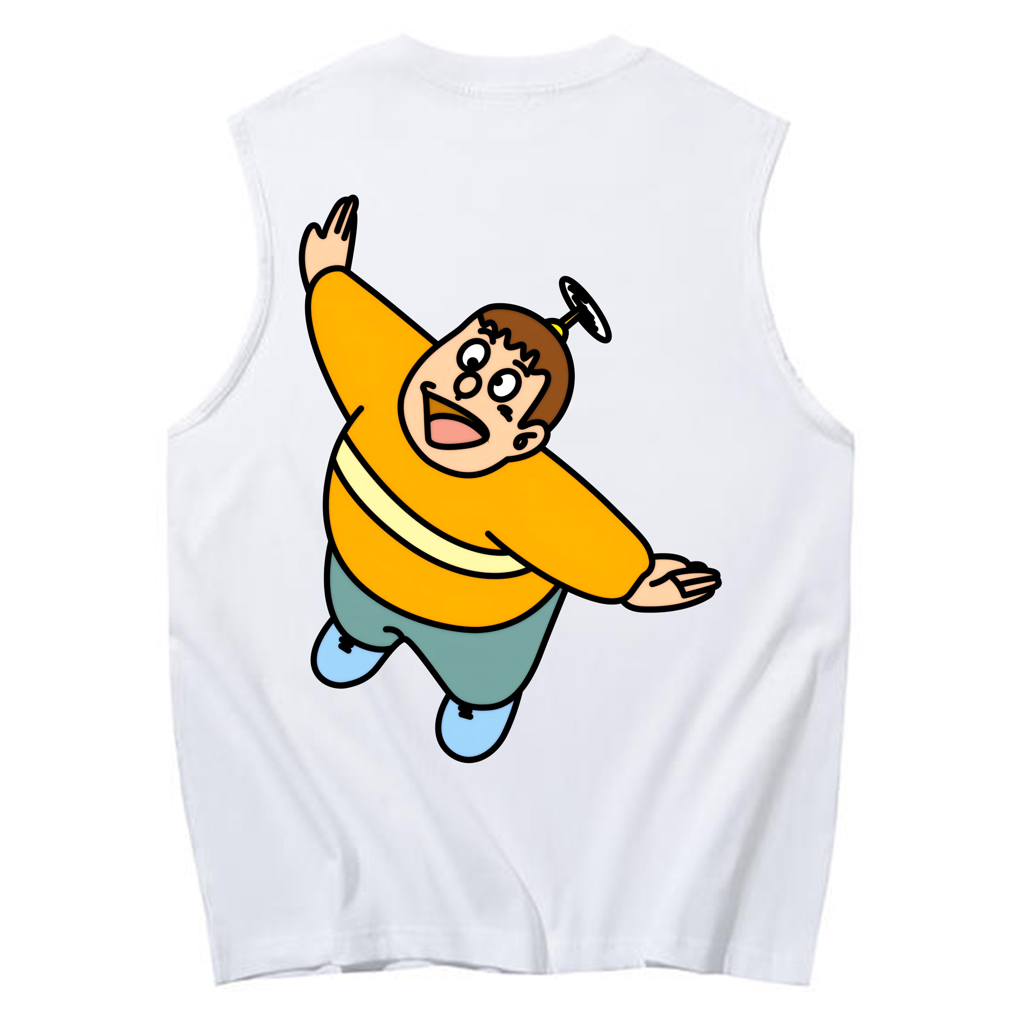 （画像用） ドラえもん 剛田武 Doraemon Gouta Takeshi コットン100％タンクトップ（背面プリント）