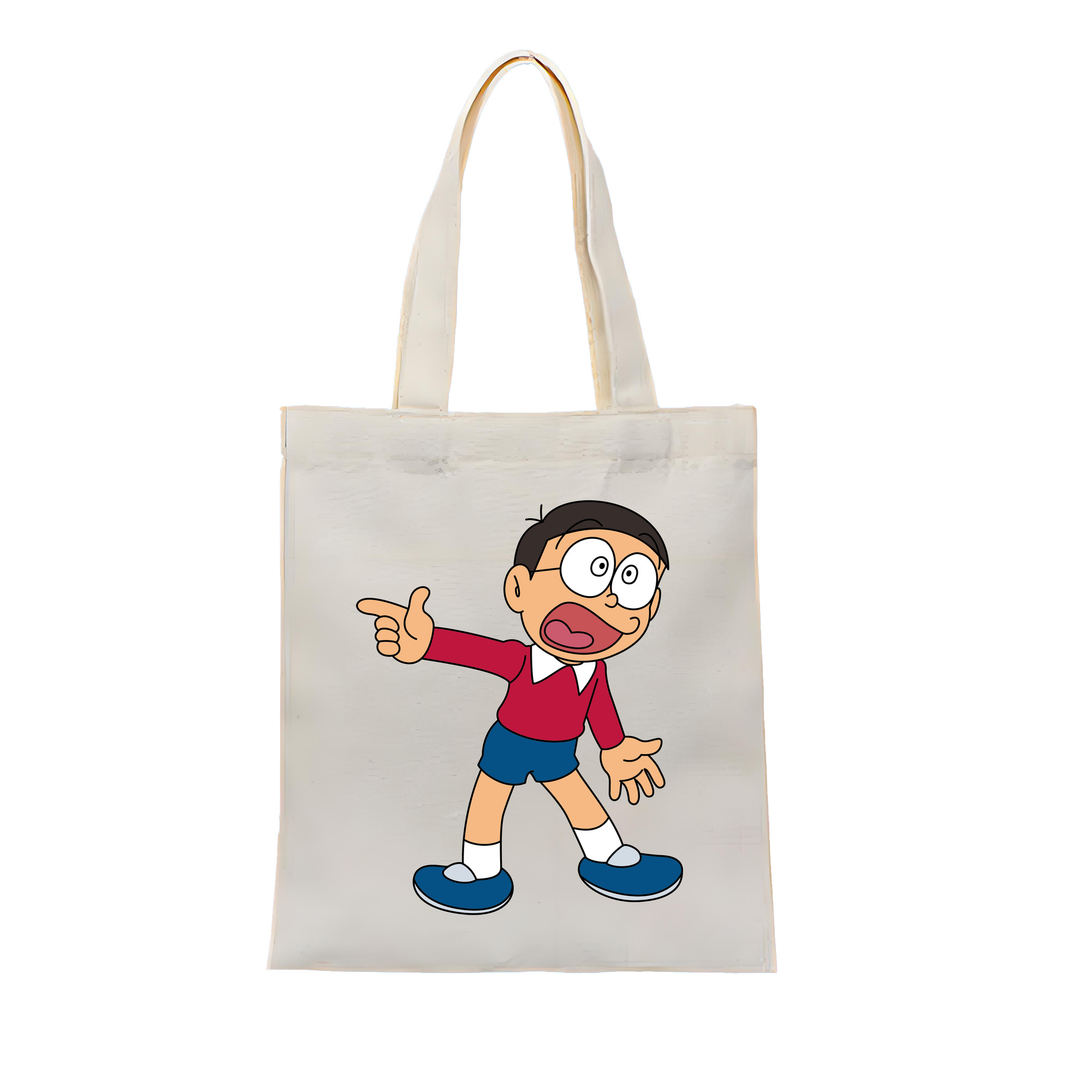 （画像用） ドラえもん 野比 のび太 Doraemon Nobita Nobi 縦型キャンバス生地手提げバッグ　トートバッグ