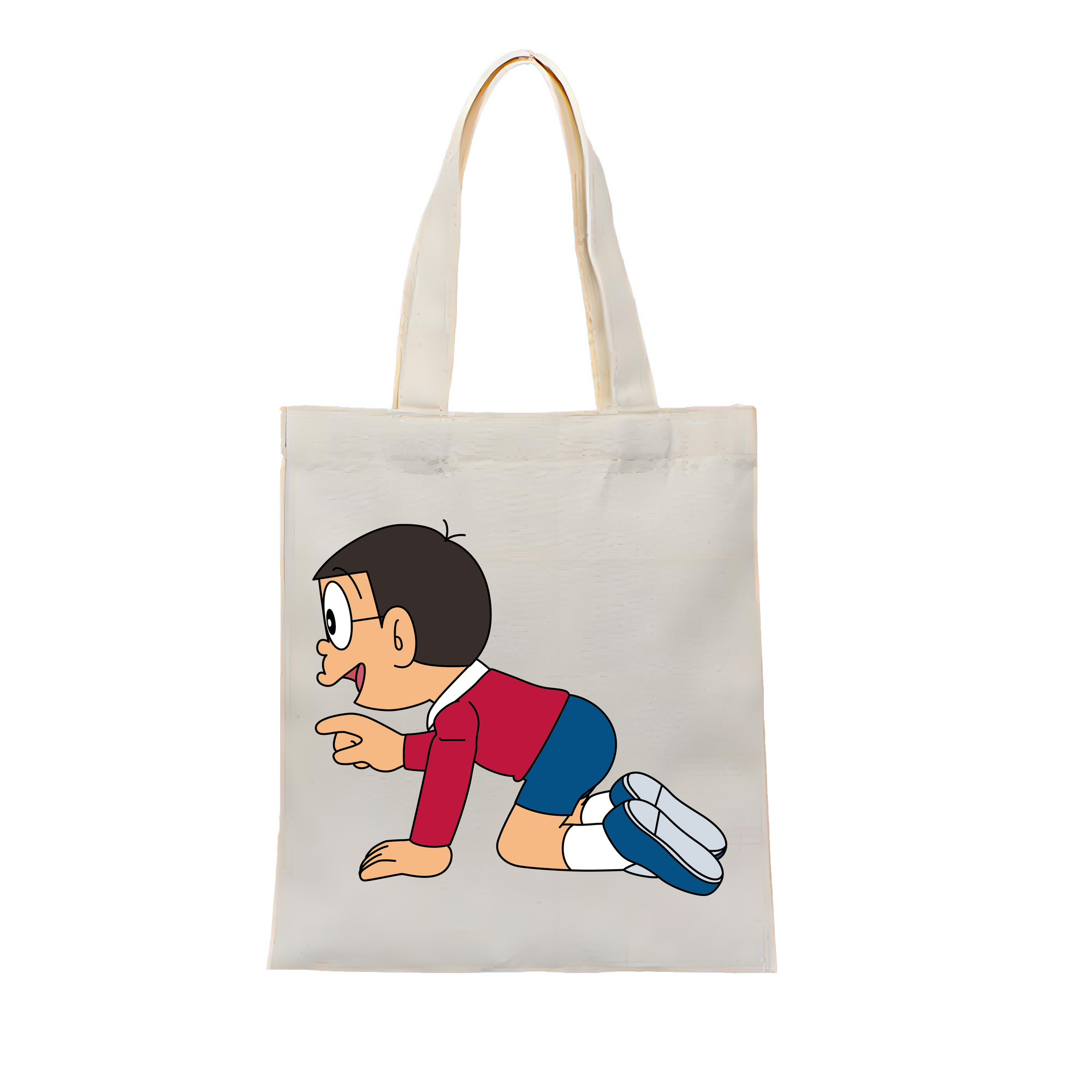 （画像用） ドラえもん 野比 のび太 Doraemon Nobita Nobi 縦型キャンバス生地手提げバッグ　トートバッグ