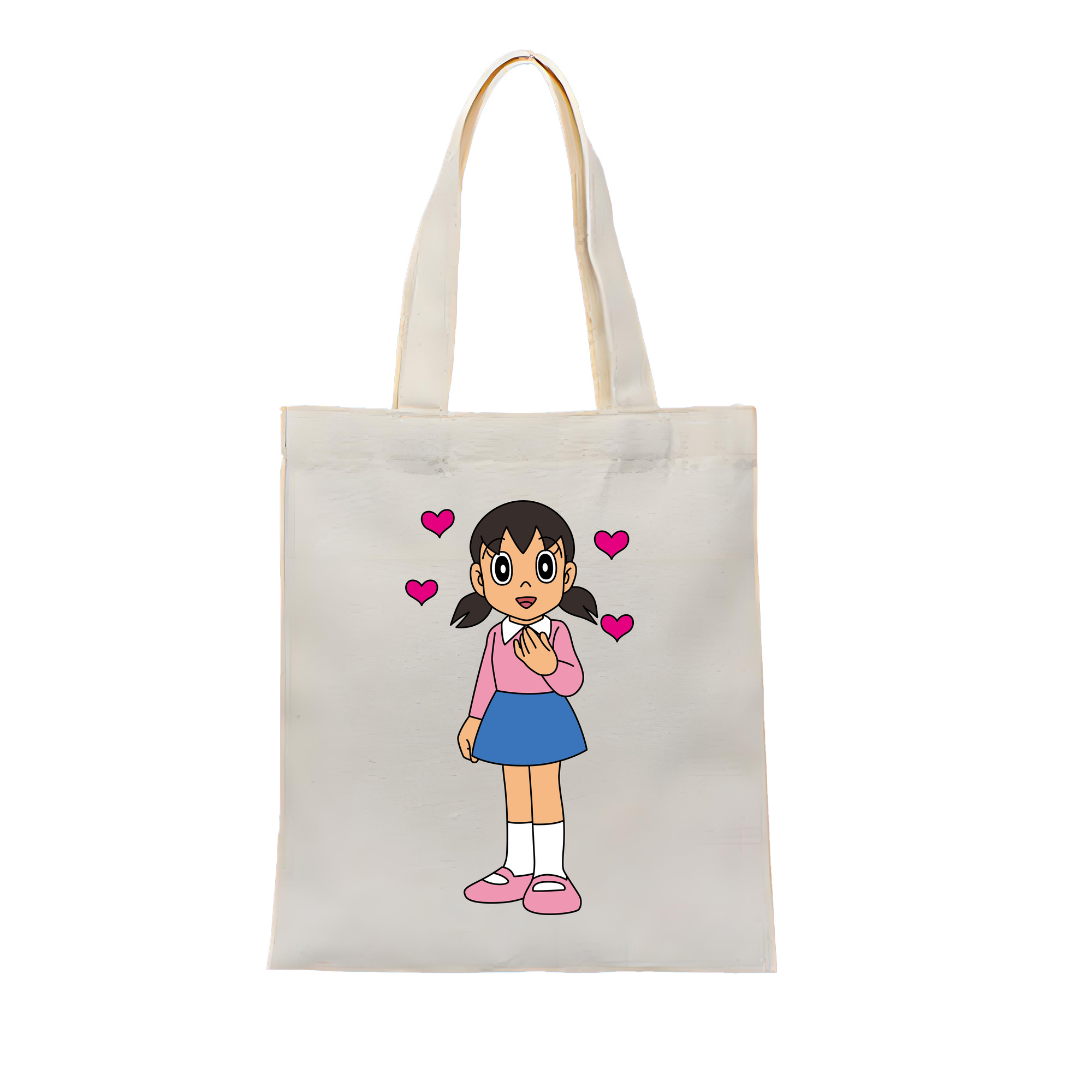 （画像用） ドラえもん みなもと しずか Doraemon Shizuka Minamoto 縦型キャンバス生地手提げバッグ　トートバッグ
