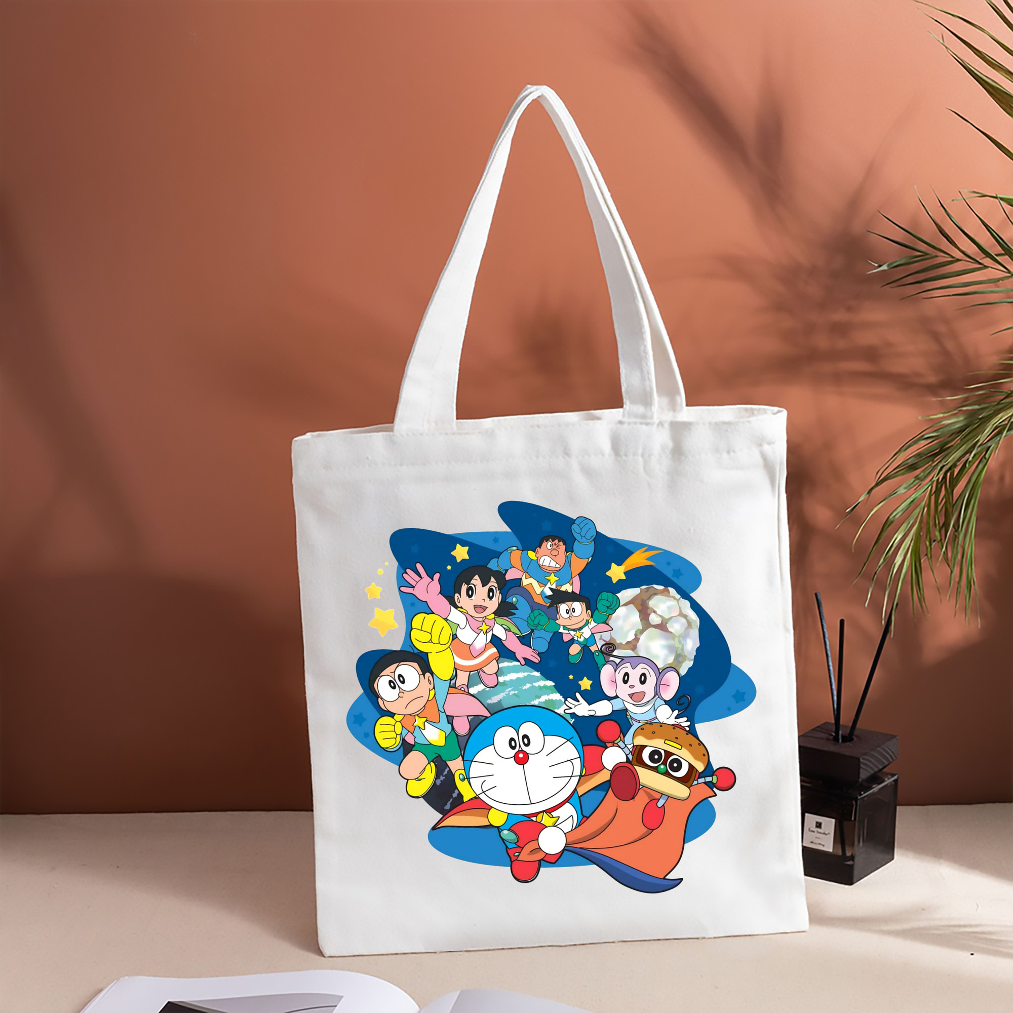 ドラえもん Doraemon 縦型キャンバス生地手提げバッグ　トートバッグ