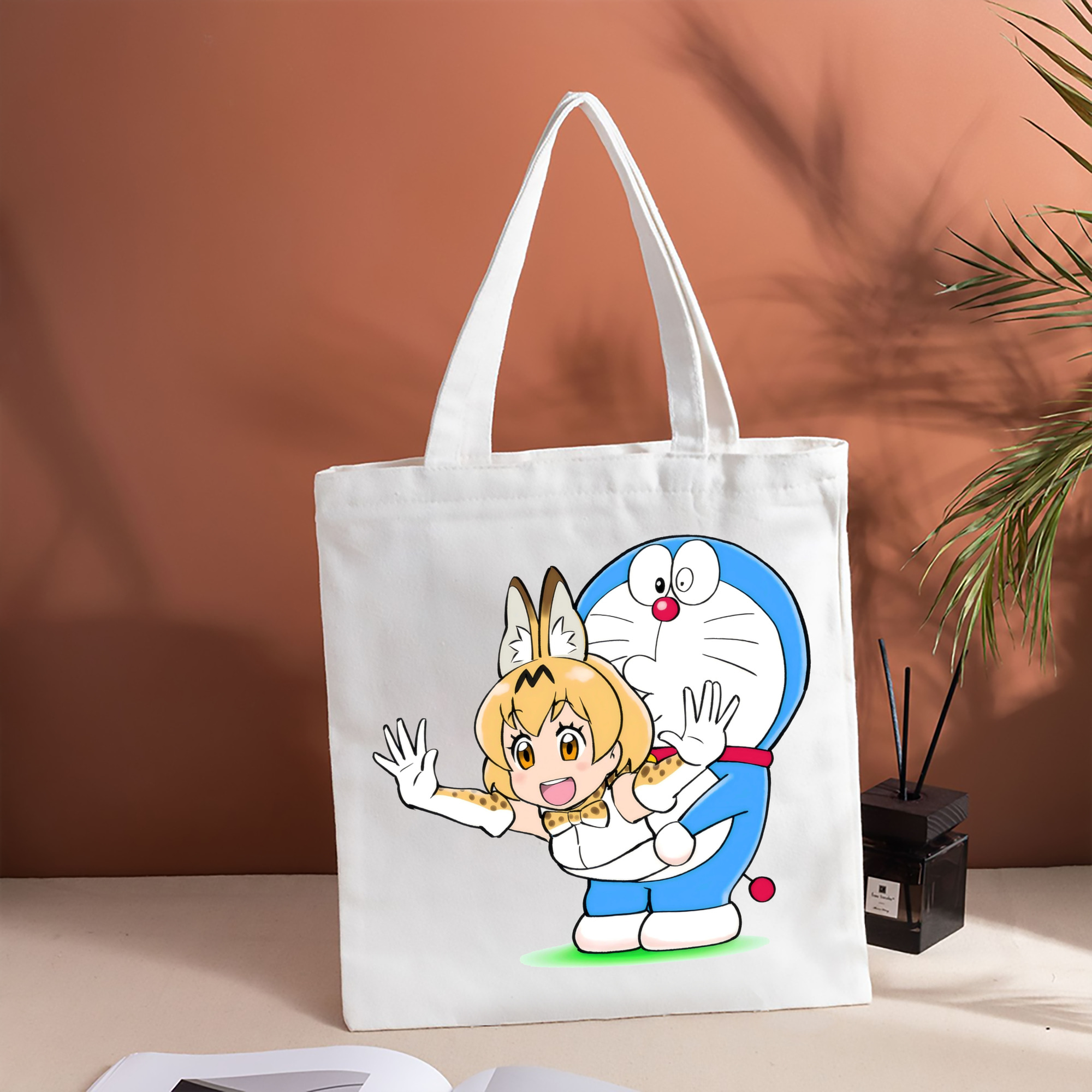 ドラえもん Doraemon 縦型キャンバス生地手提げバッグ　トートバッグ