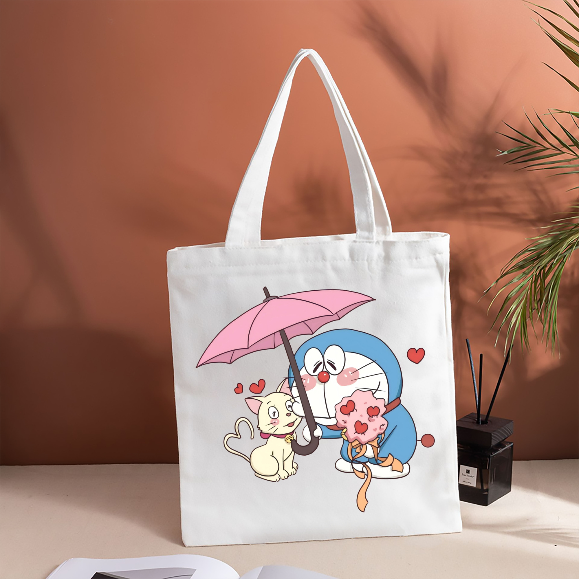 ドラえもん Doraemon 縦型キャンバス生地手提げバッグ　トートバッグ