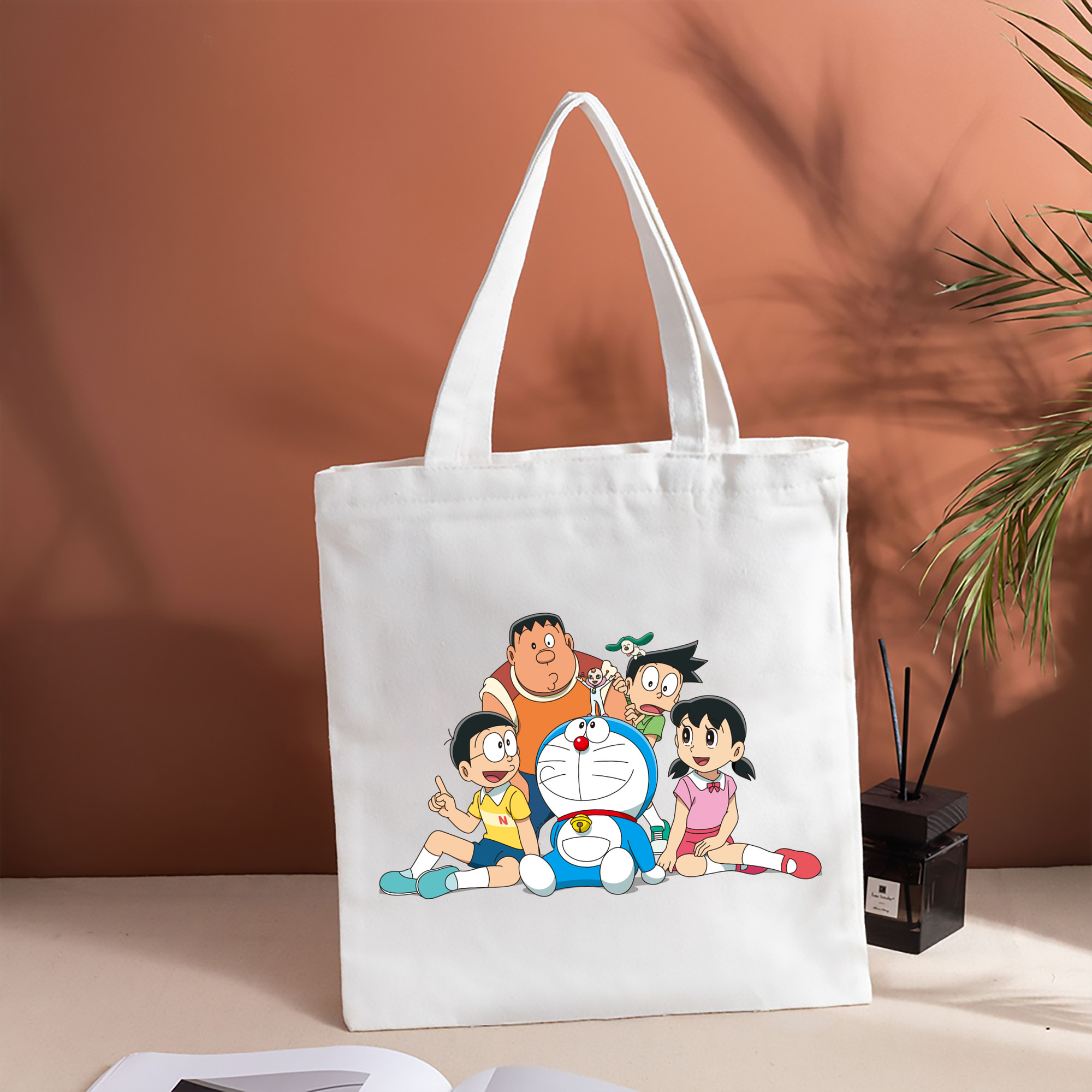 ドラえもん Doraemon 縦型キャンバス生地手提げバッグ　トートバッグ