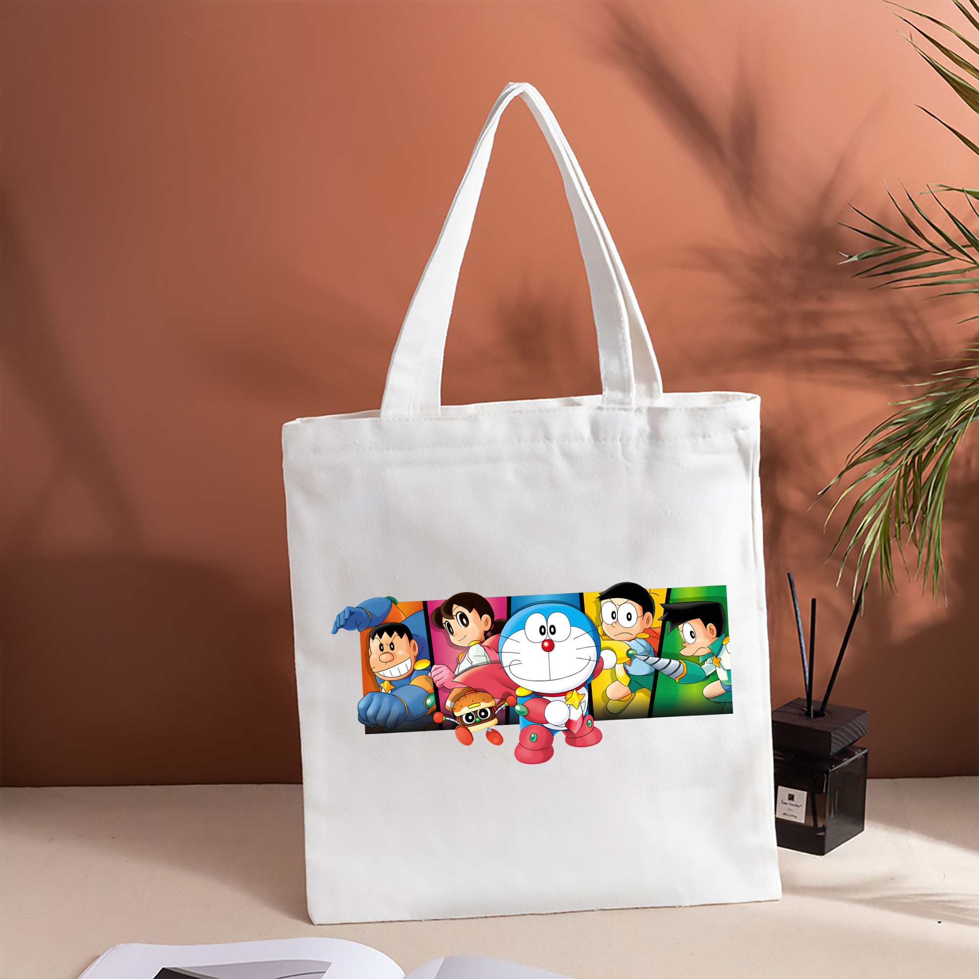 ドラえもん Doraemon 縦型キャンバス生地手提げバッグ　トートバッグ