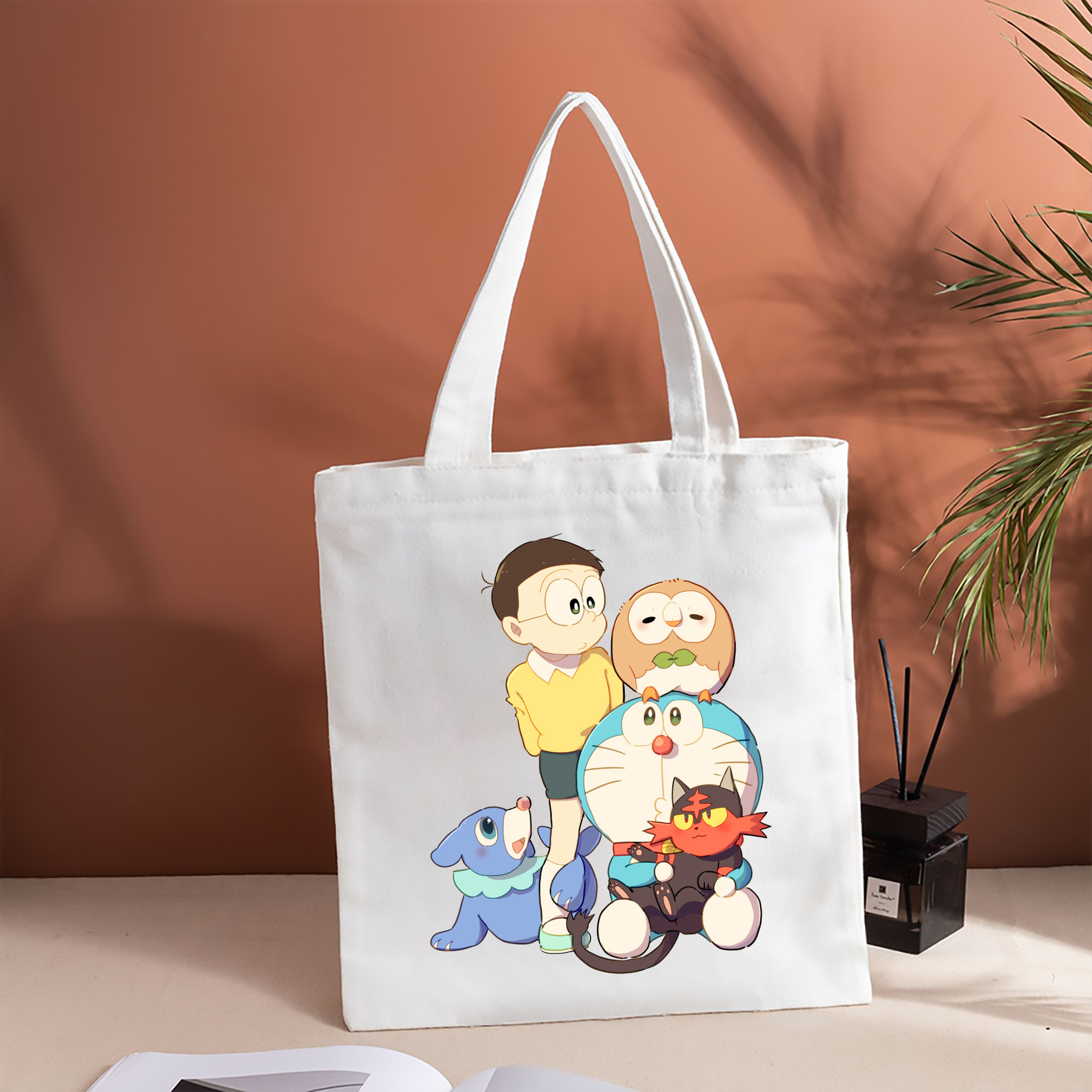 ドラえもん Doraemon 縦型キャンバス生地手提げバッグ　トートバッグ