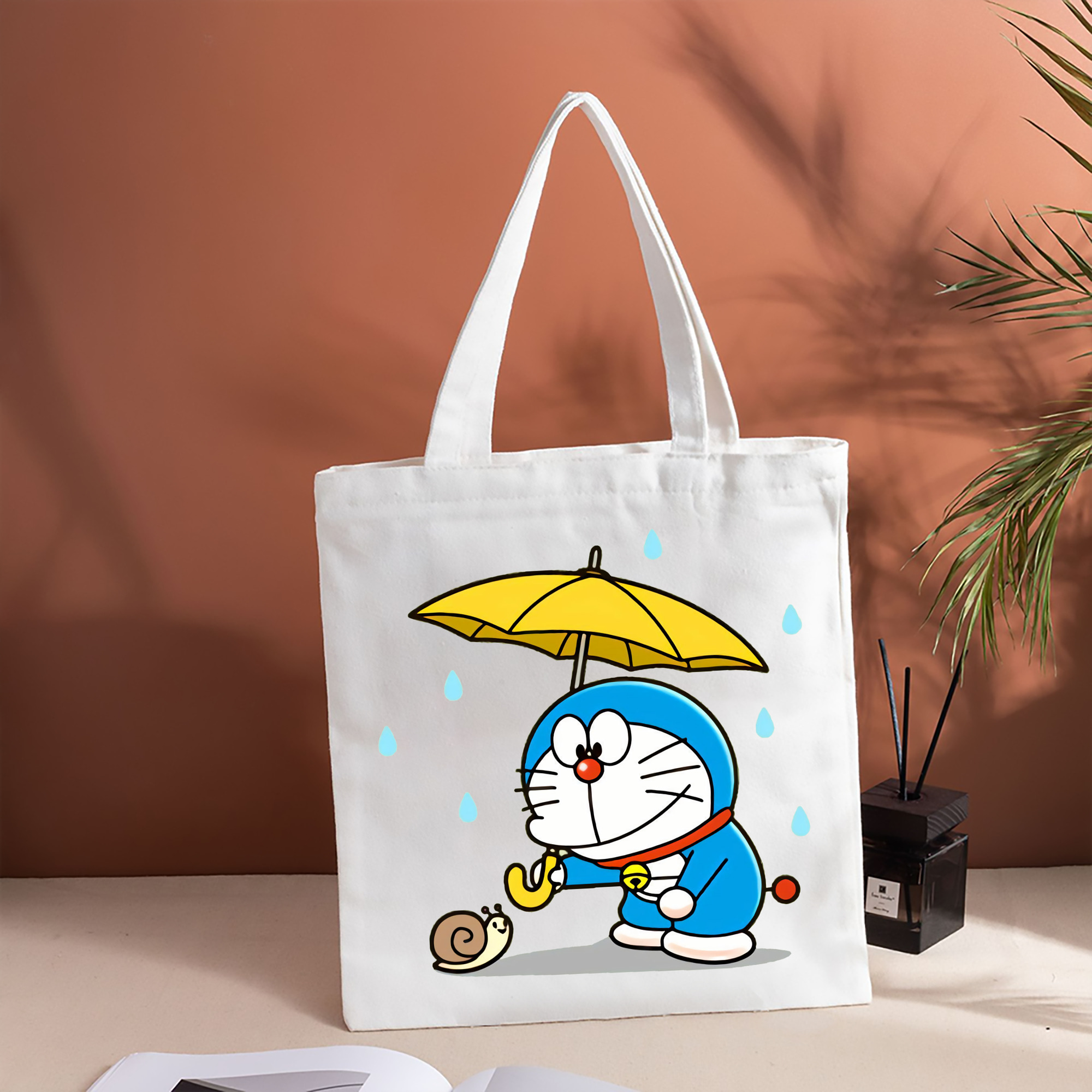 ドラえもん Doraemon 縦型キャンバス生地手提げバッグ　トートバッグ