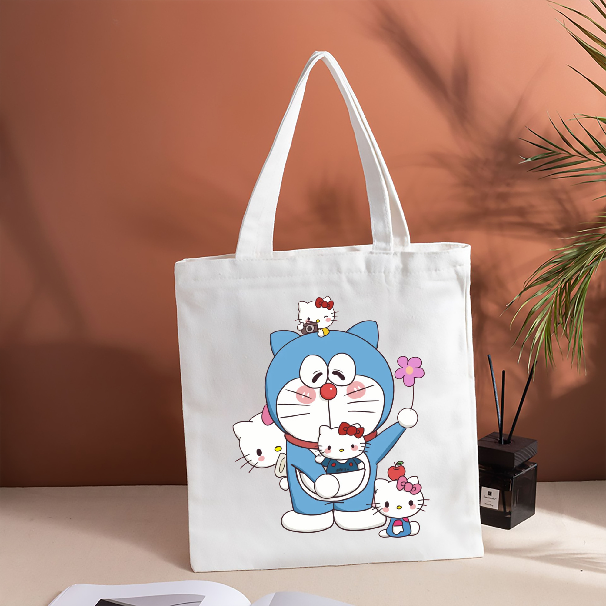 ドラえもん Doraemon 縦型キャンバス生地手提げバッグ　トートバッグ