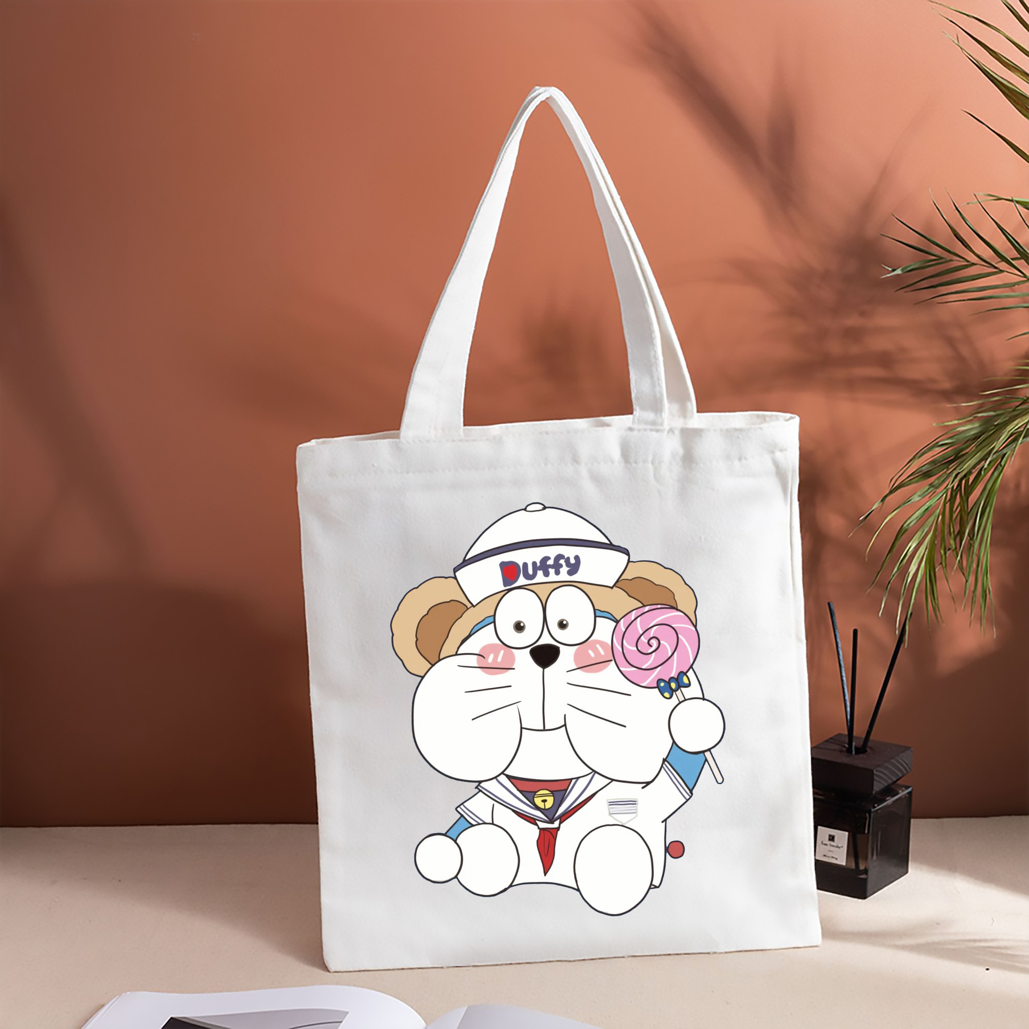 ドラえもん Doraemon 縦型キャンバス生地手提げバッグ　トートバッグ