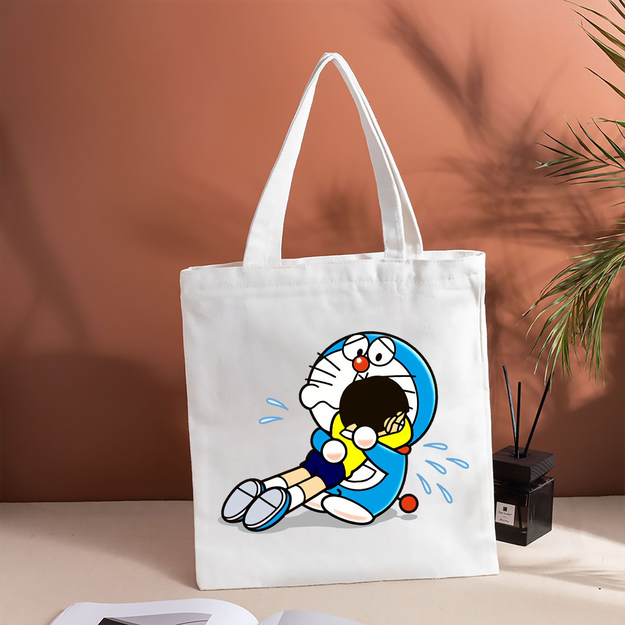 ドラえもん Doraemon 縦型キャンバス生地手提げバッグ　トートバッグ