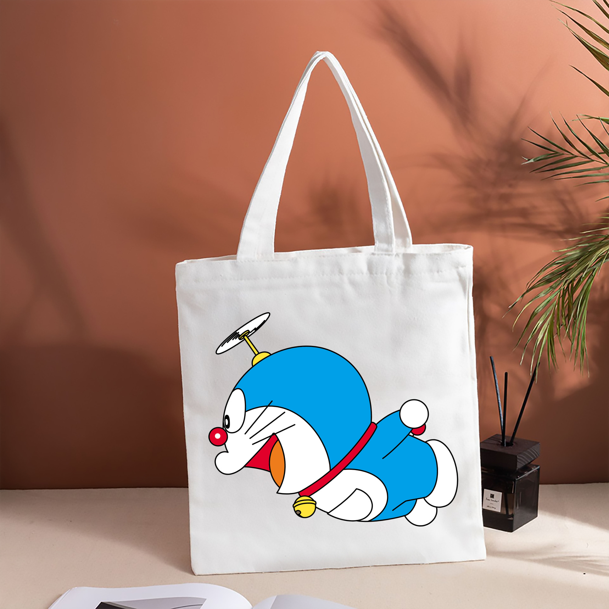 ドラえもん Doraemon 縦型キャンバス生地手提げバッグ　トートバッグ
