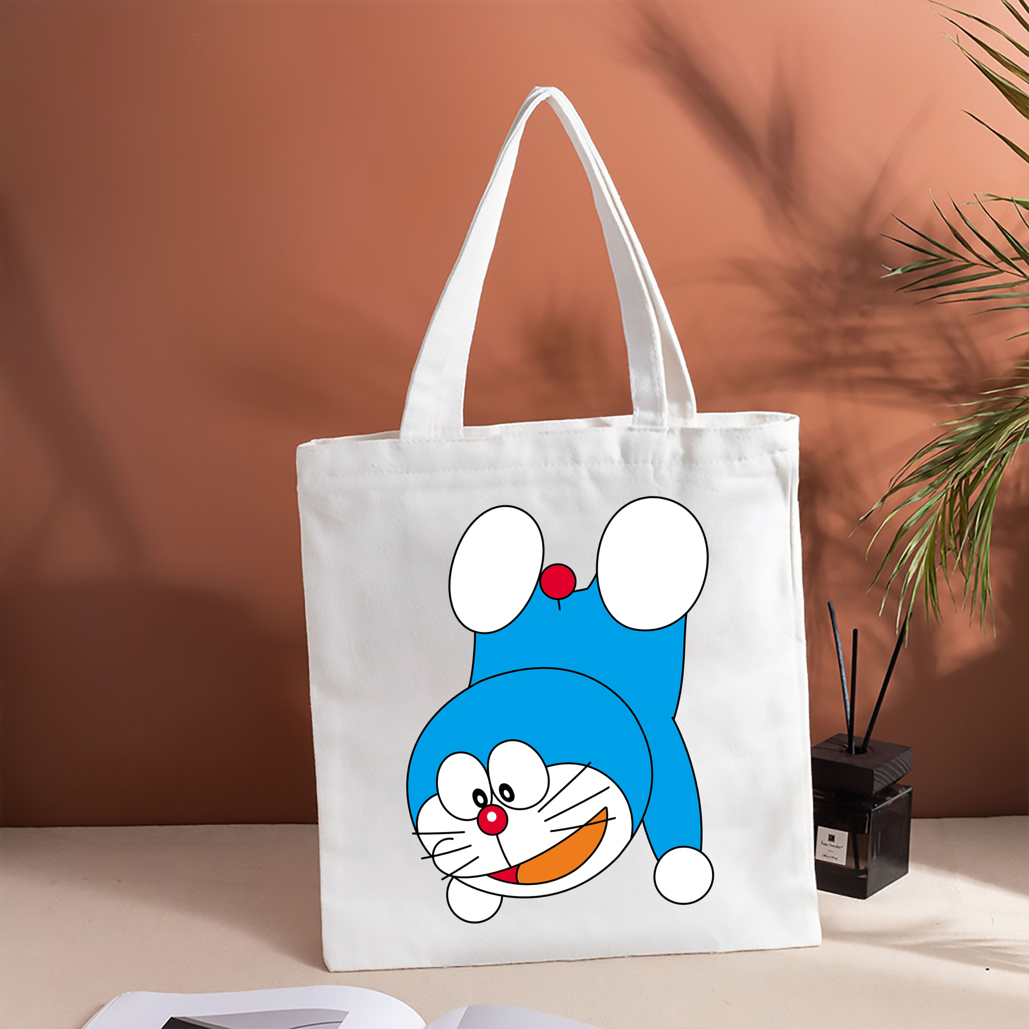 ドラえもん Doraemon 縦型キャンバス生地手提げバッグ　トートバッグ