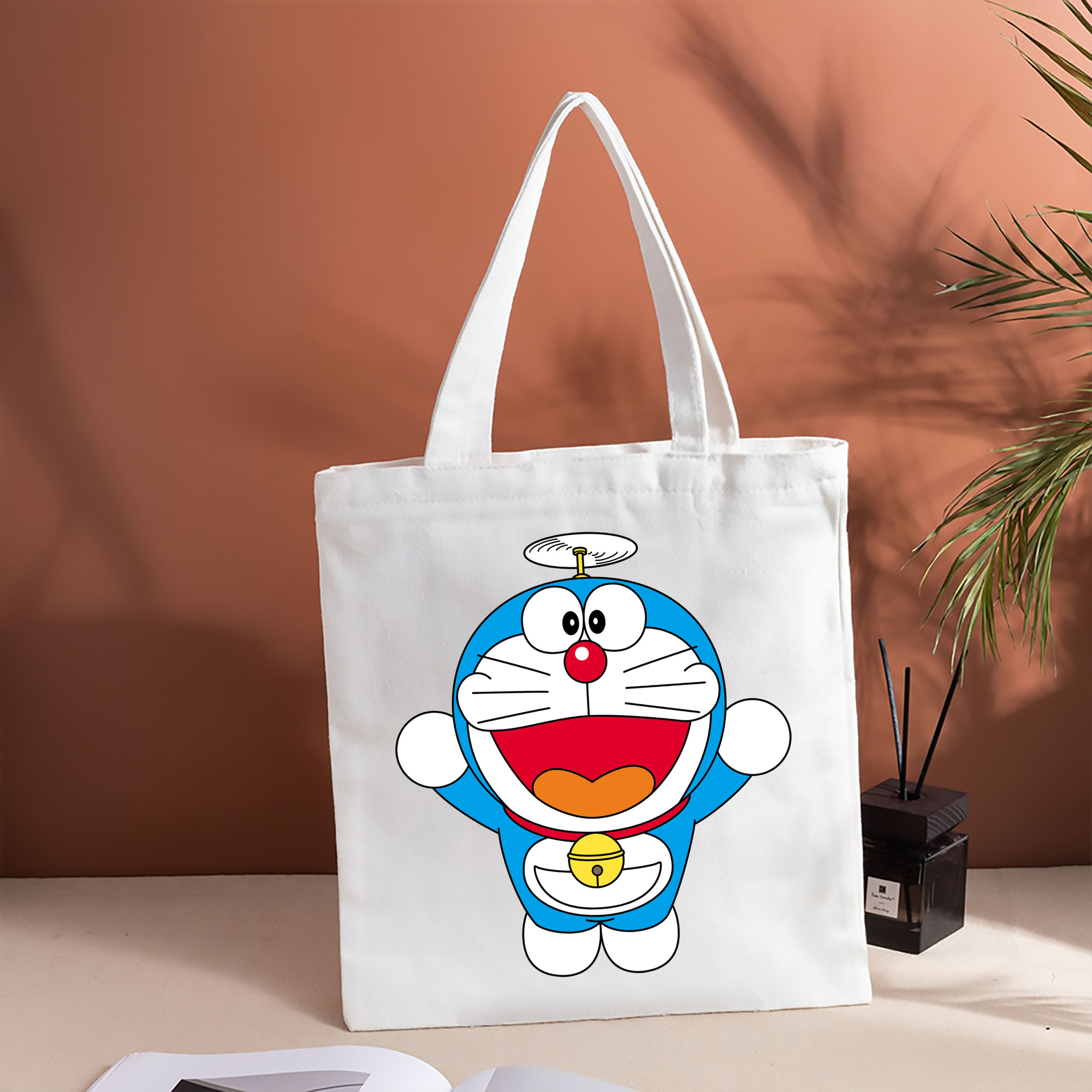 ドラえもん Doraemon 縦型キャンバス生地手提げバッグ　トートバッグ