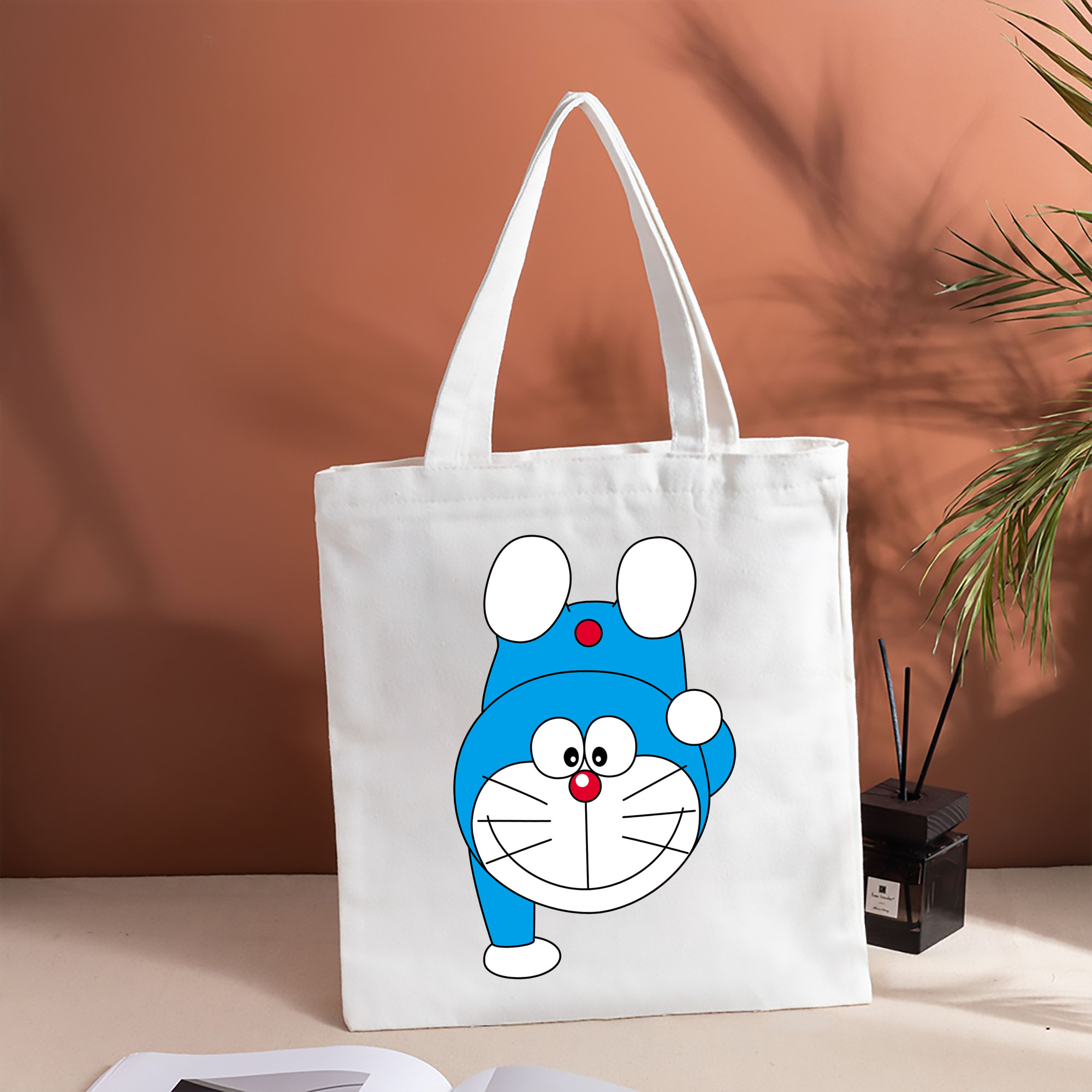 ドラえもん Doraemon 縦型キャンバス生地手提げバッグ　トートバッグ