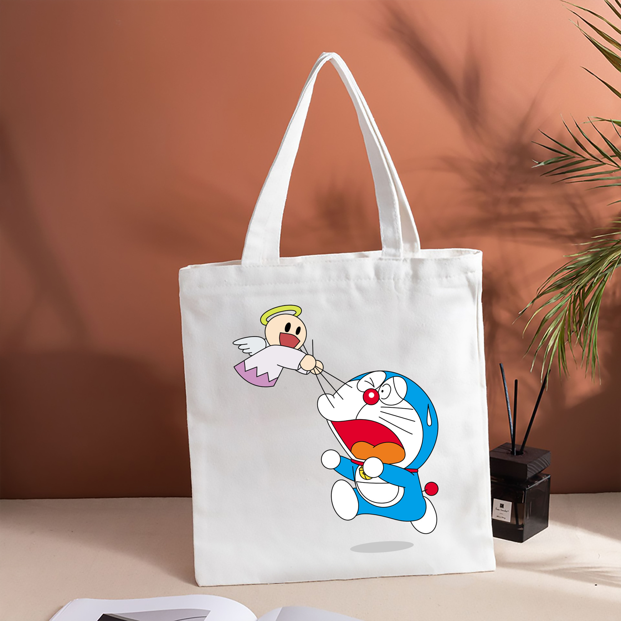 ドラえもん Doraemon 縦型キャンバス生地手提げバッグ　トートバッグ
