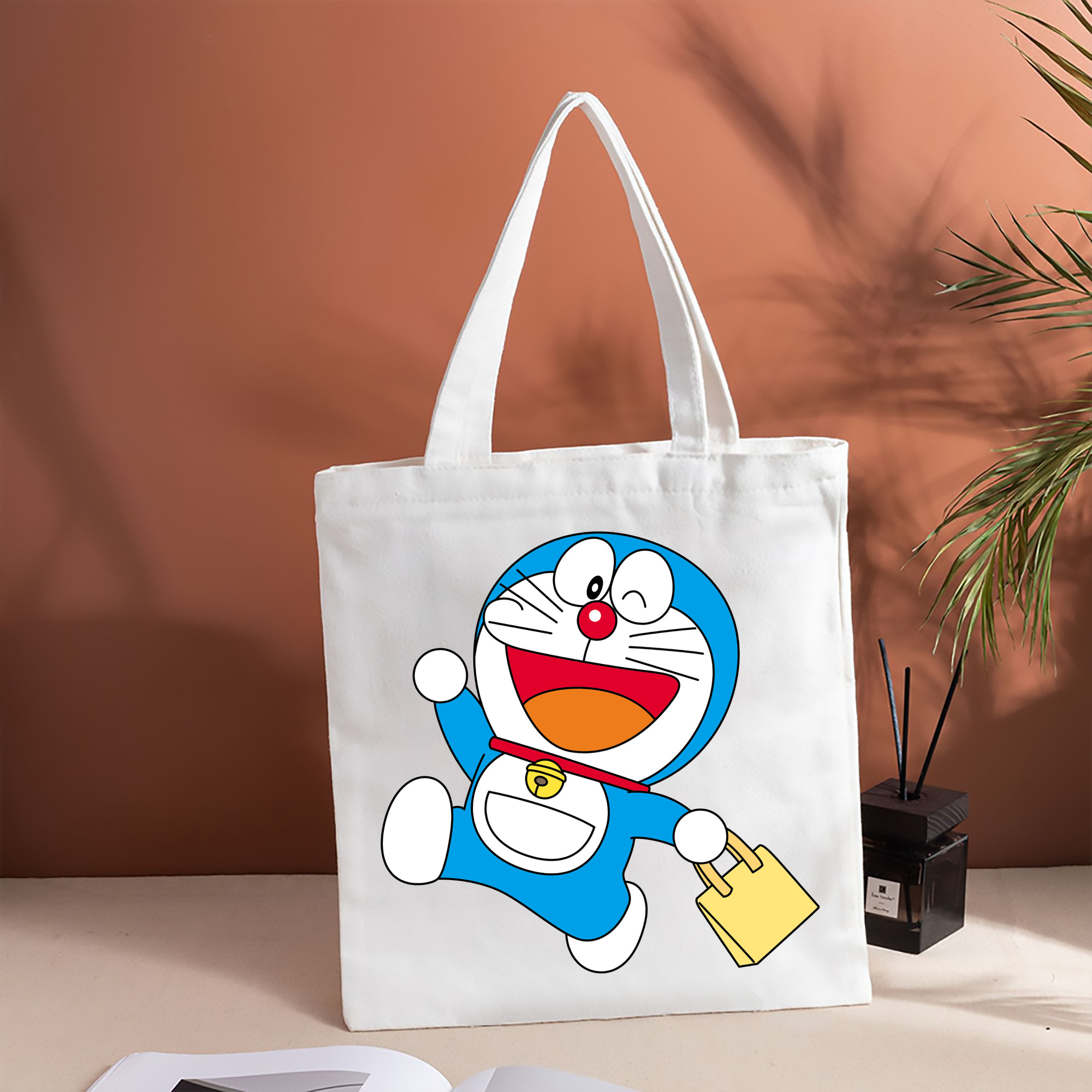 ドラえもん Doraemon 縦型キャンバス生地手提げバッグ　トートバッグ