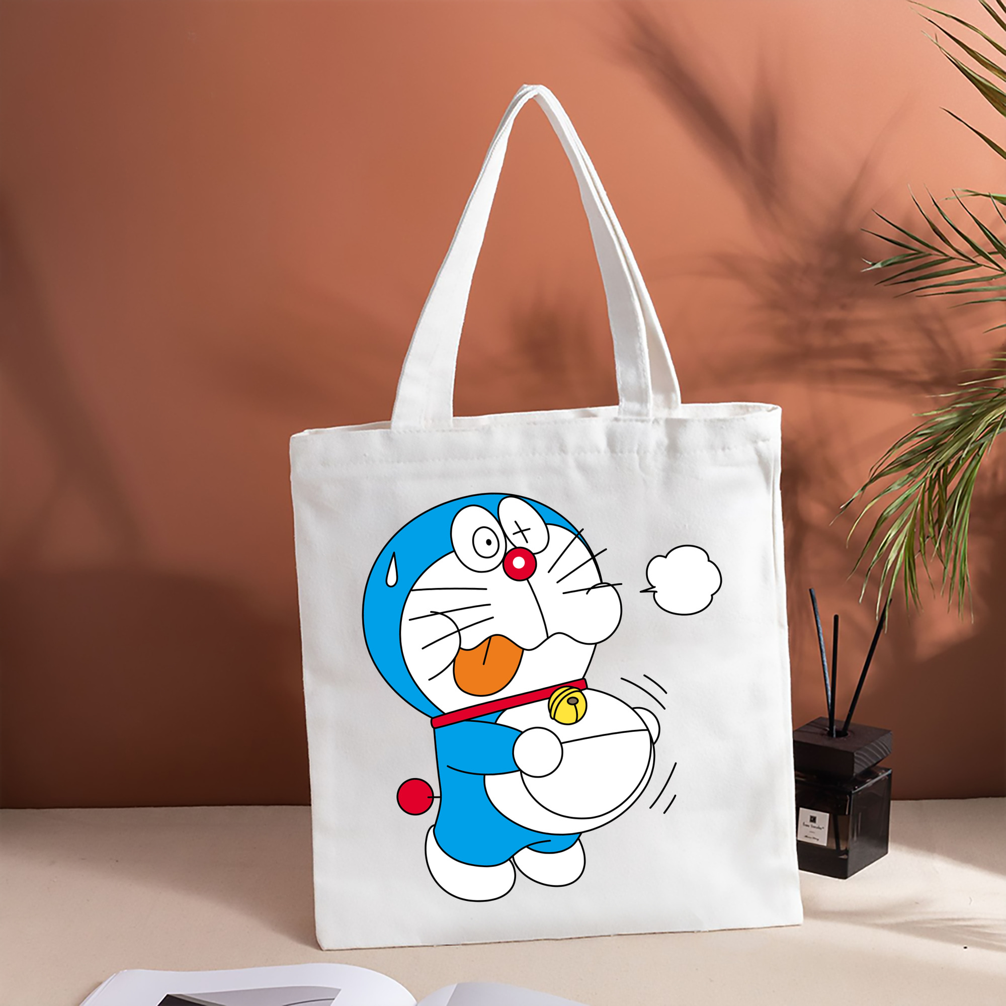 ドラえもん Doraemon 縦型キャンバス生地手提げバッグ　トートバッグ