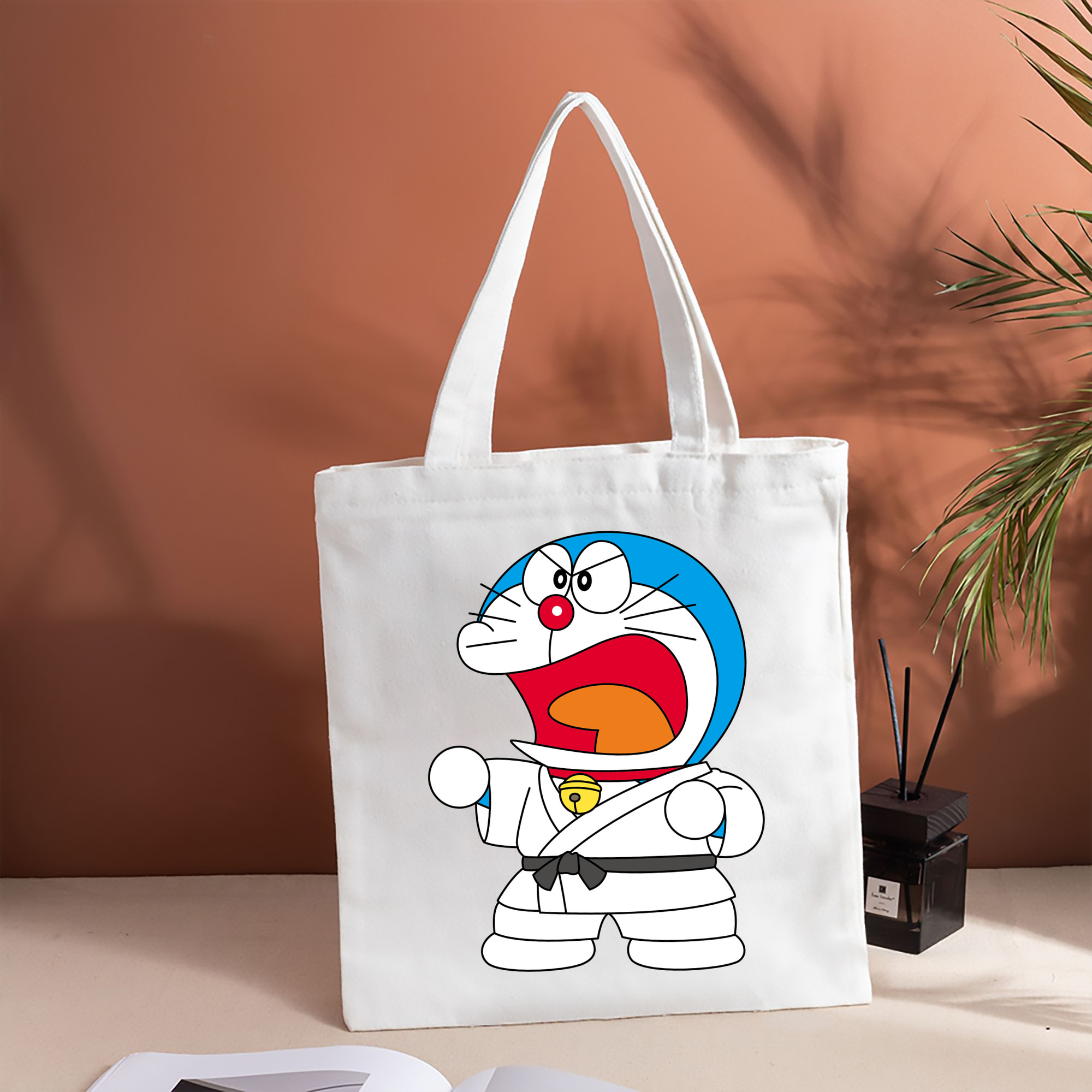 ドラえもん Doraemon 縦型キャンバス生地手提げバッグ　トートバッグ