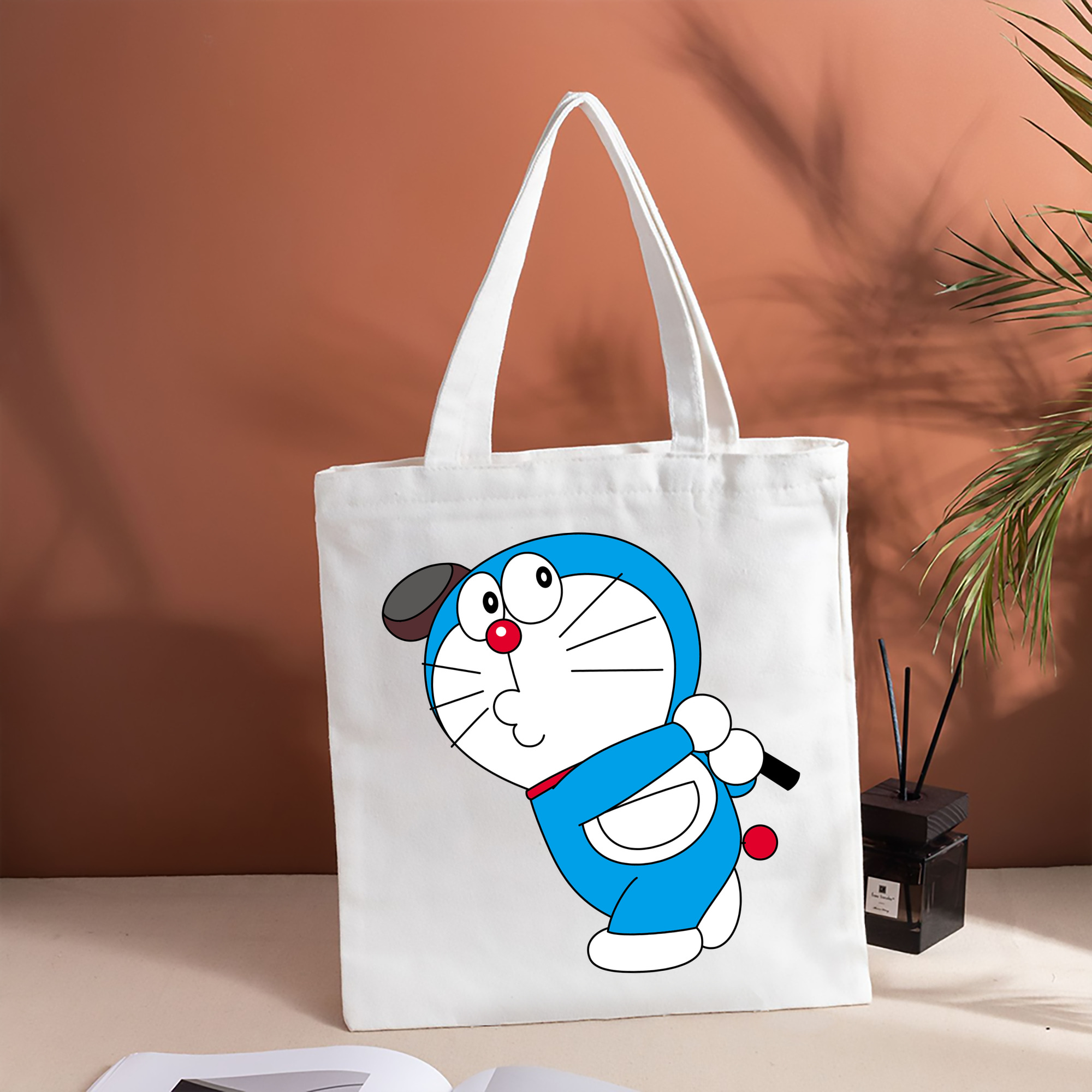 ドラえもん Doraemon 縦型キャンバス生地手提げバッグ　トートバッグ
