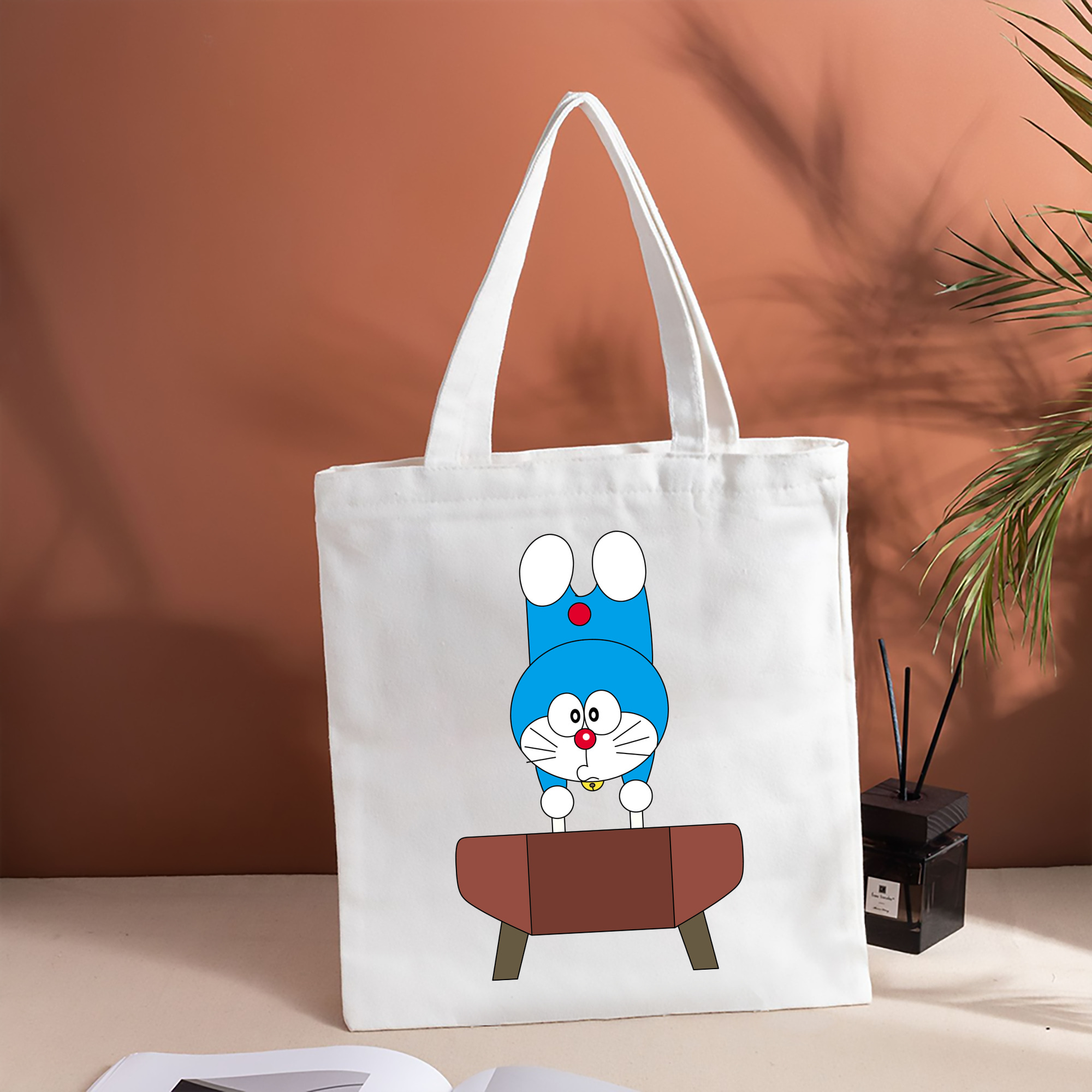 ドラえもん Doraemon 縦型キャンバス生地手提げバッグ　トートバッグ