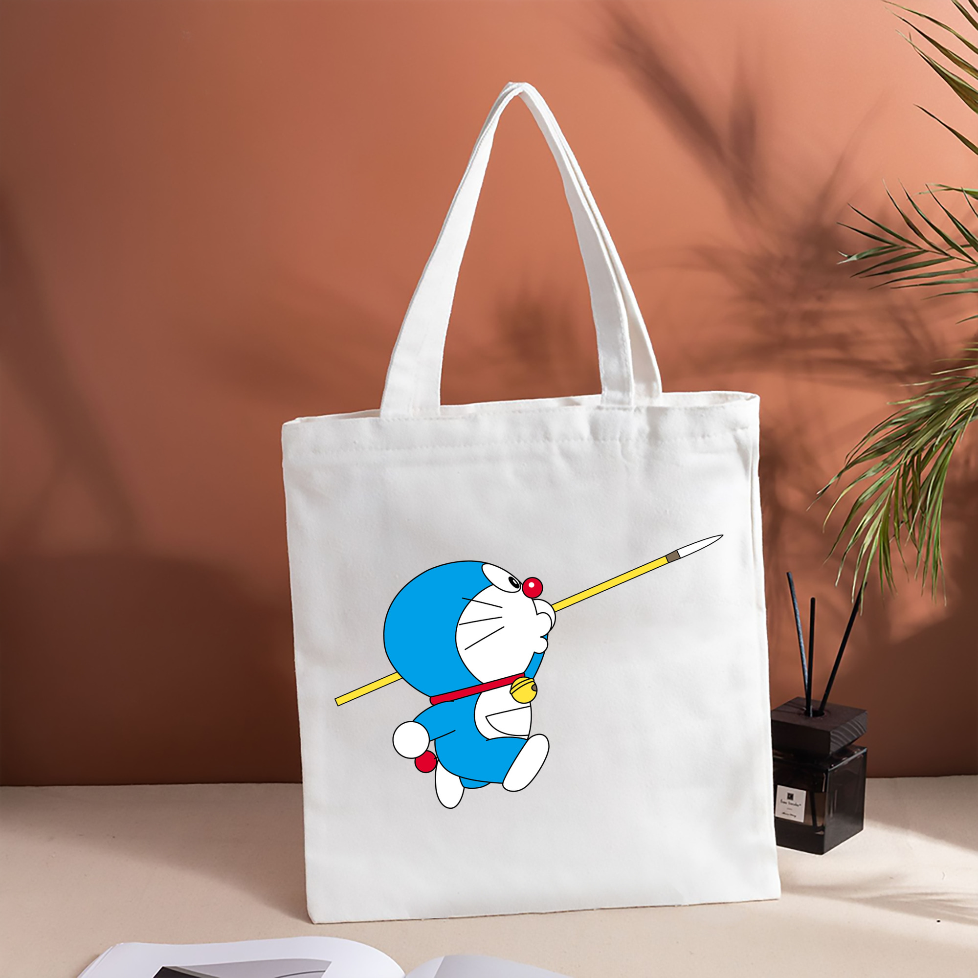 ドラえもん Doraemon 縦型キャンバス生地手提げバッグ　トートバッグ