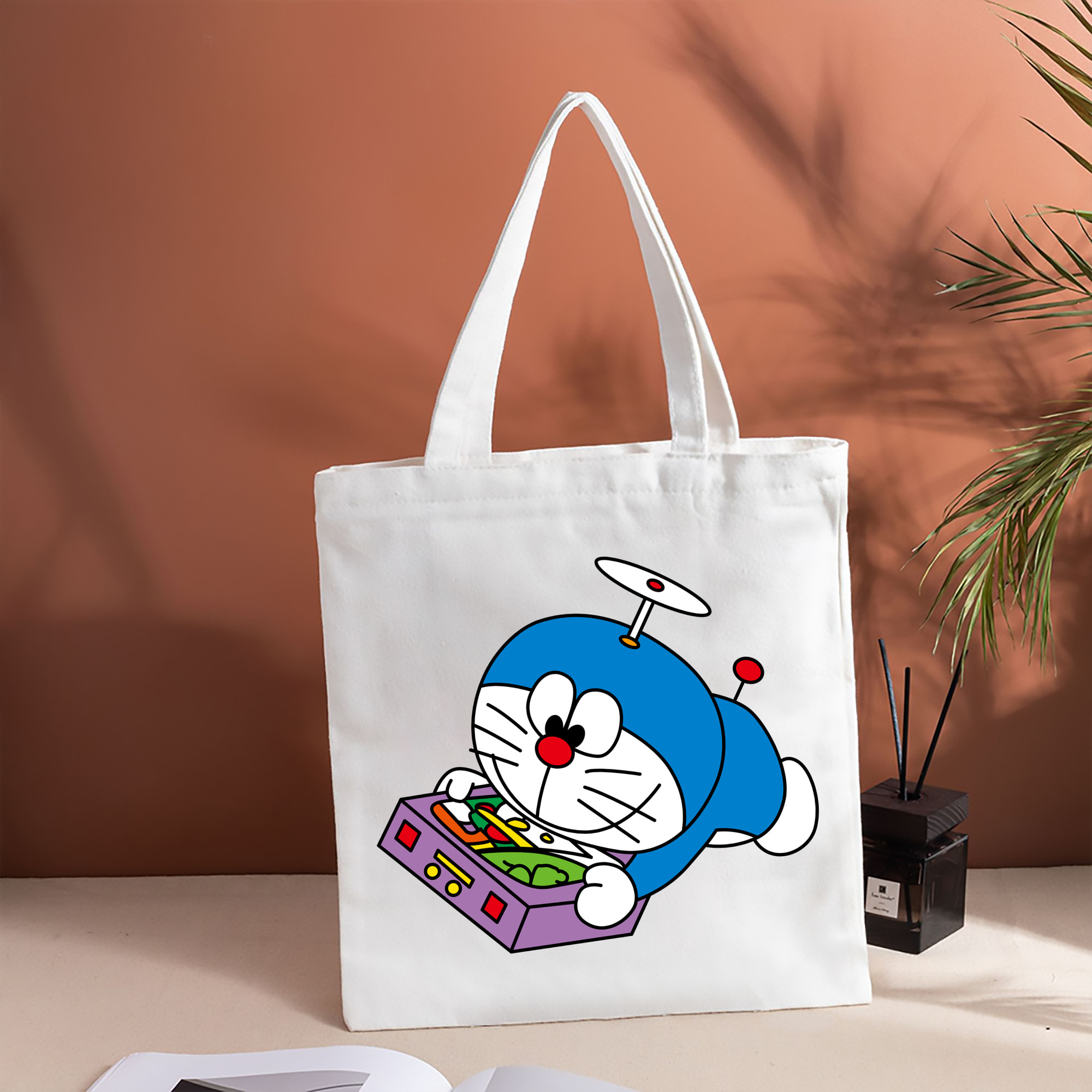 ドラえもん Doraemon 縦型キャンバス生地手提げバッグ　トートバッグ