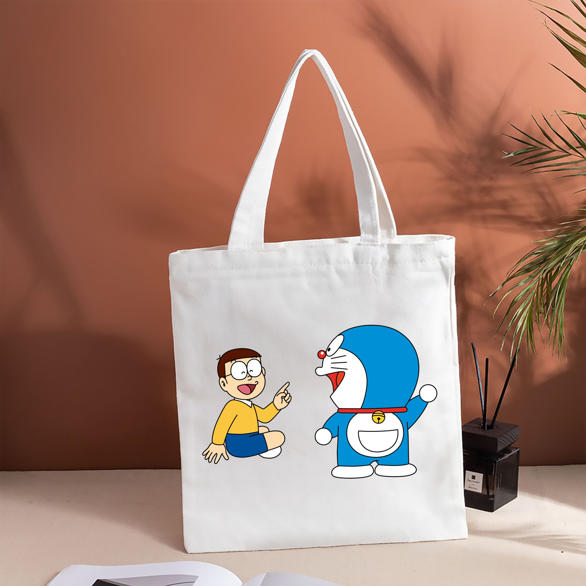 ドラえもん Doraemon 縦型キャンバス生地手提げバッグ　トートバッグ