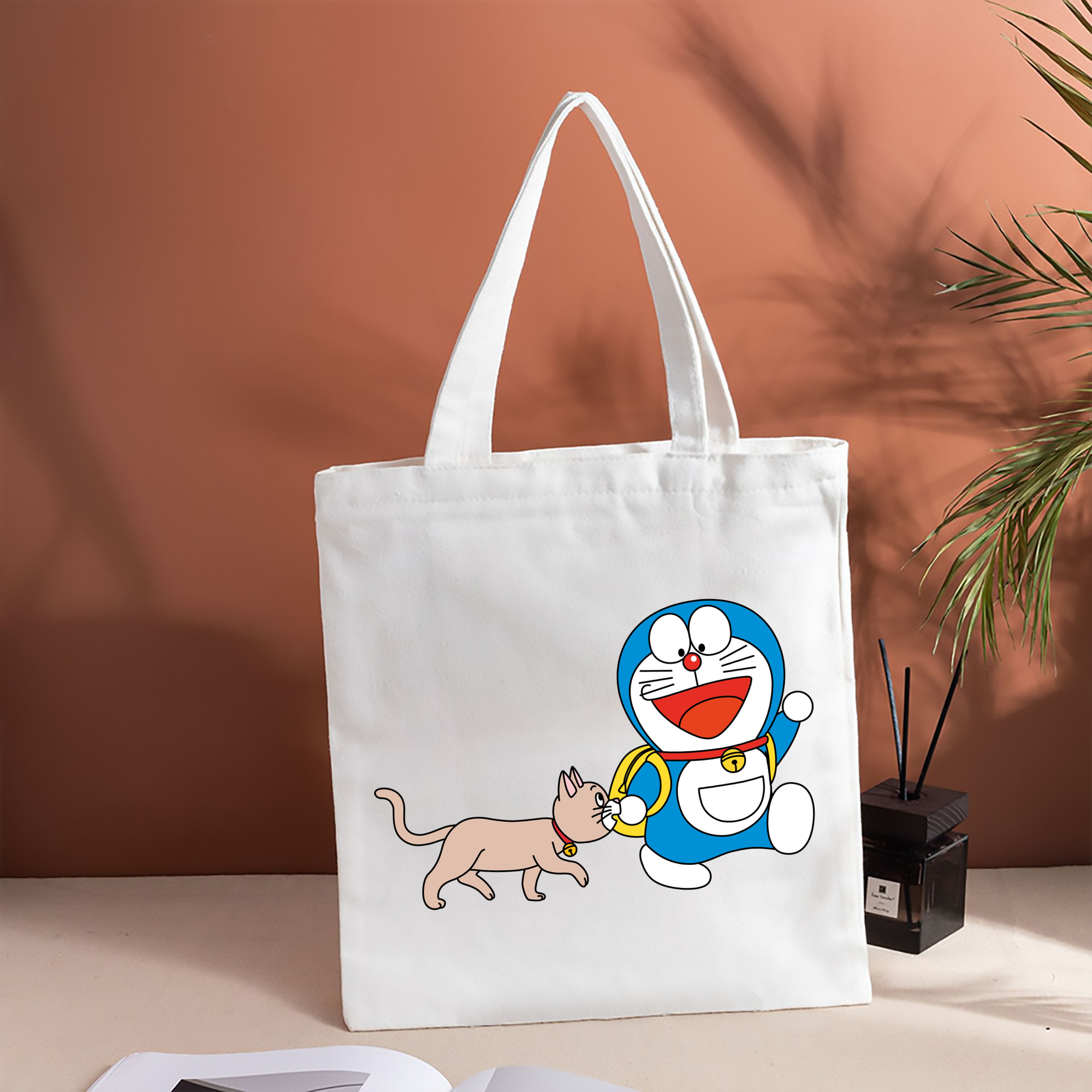 ドラえもん Doraemon 縦型キャンバス生地手提げバッグ　トートバッグ