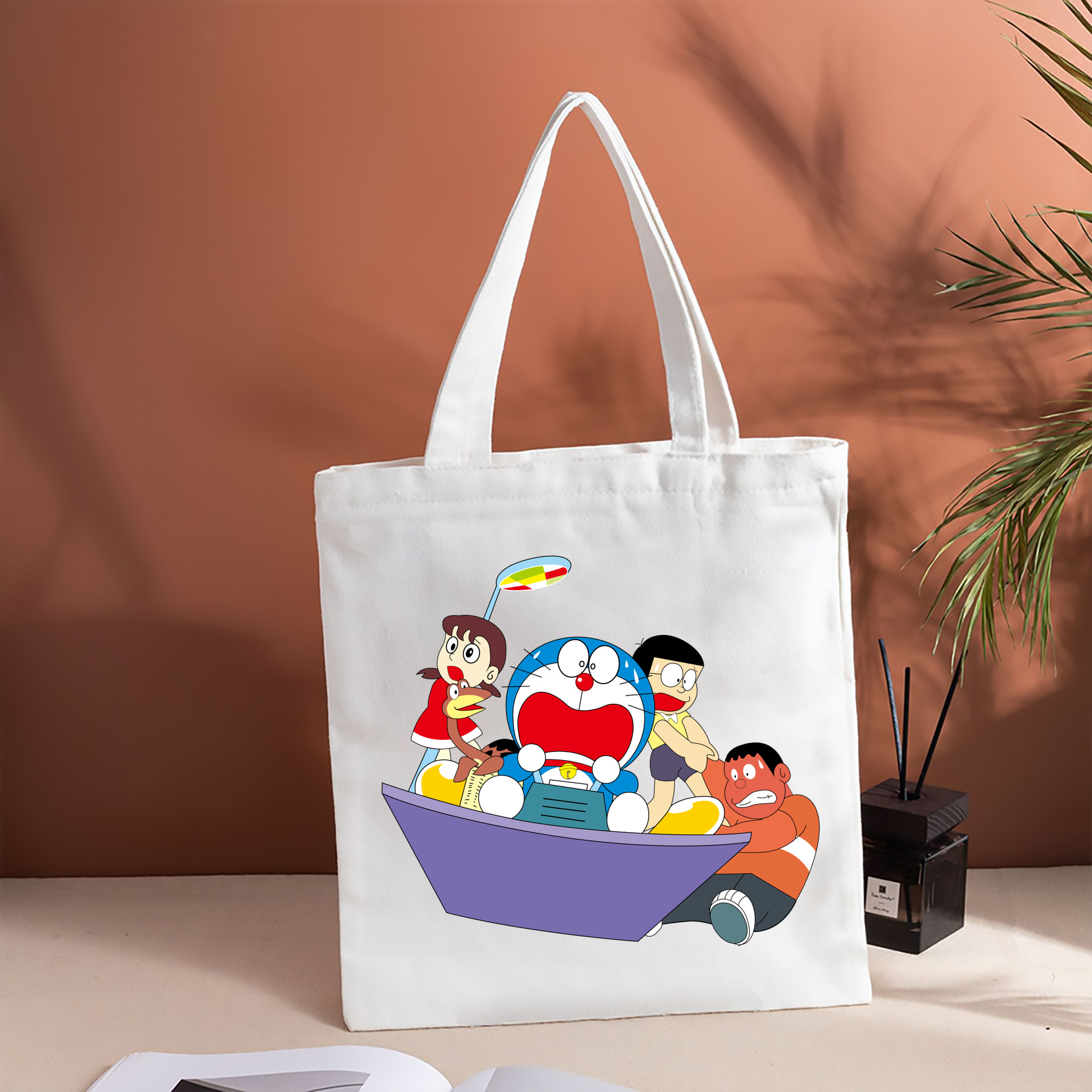 ドラえもん Doraemon 縦型キャンバス生地手提げバッグ　トートバッグ