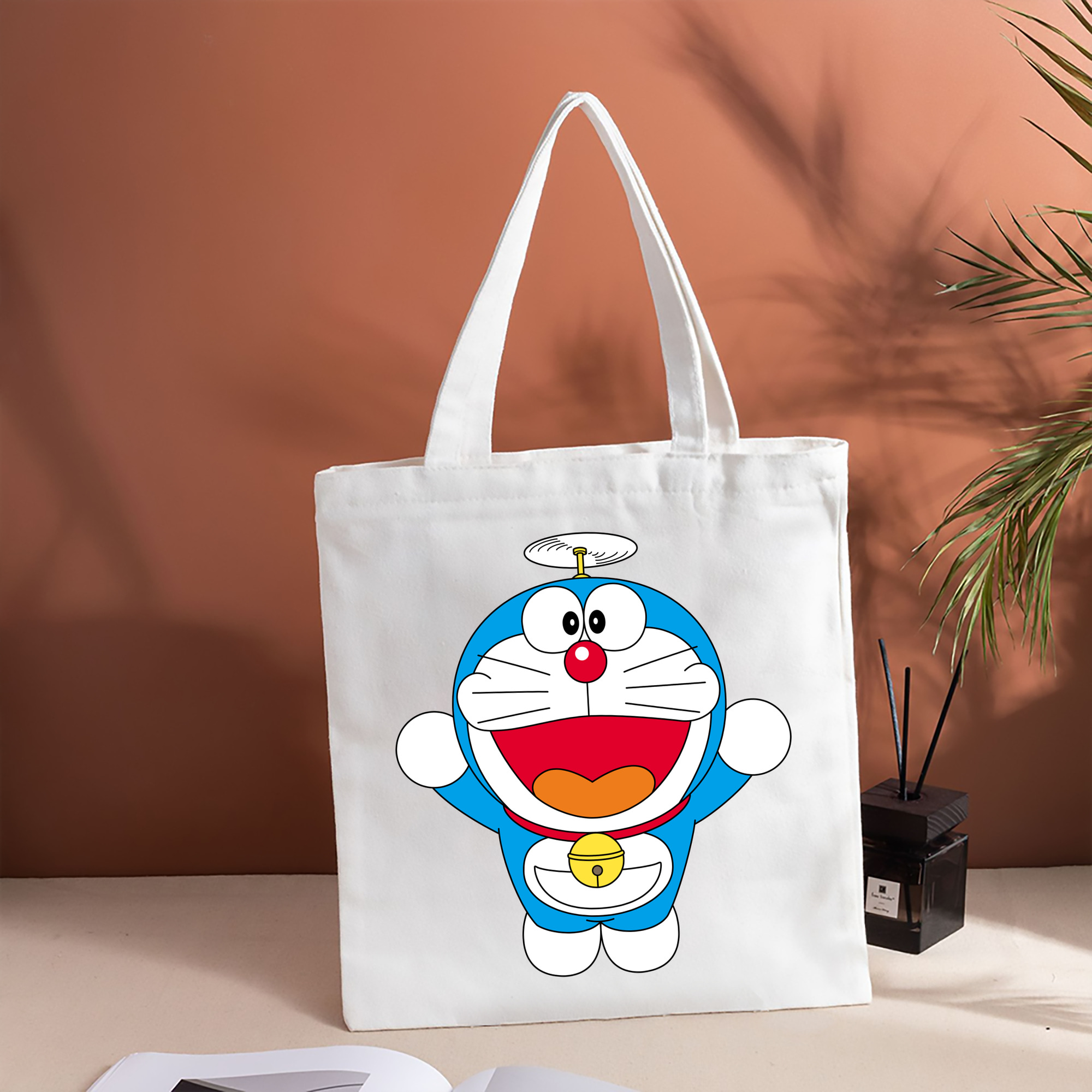 ドラえもん Doraemon 縦型キャンバス生地手提げバッグ　トートバッグ