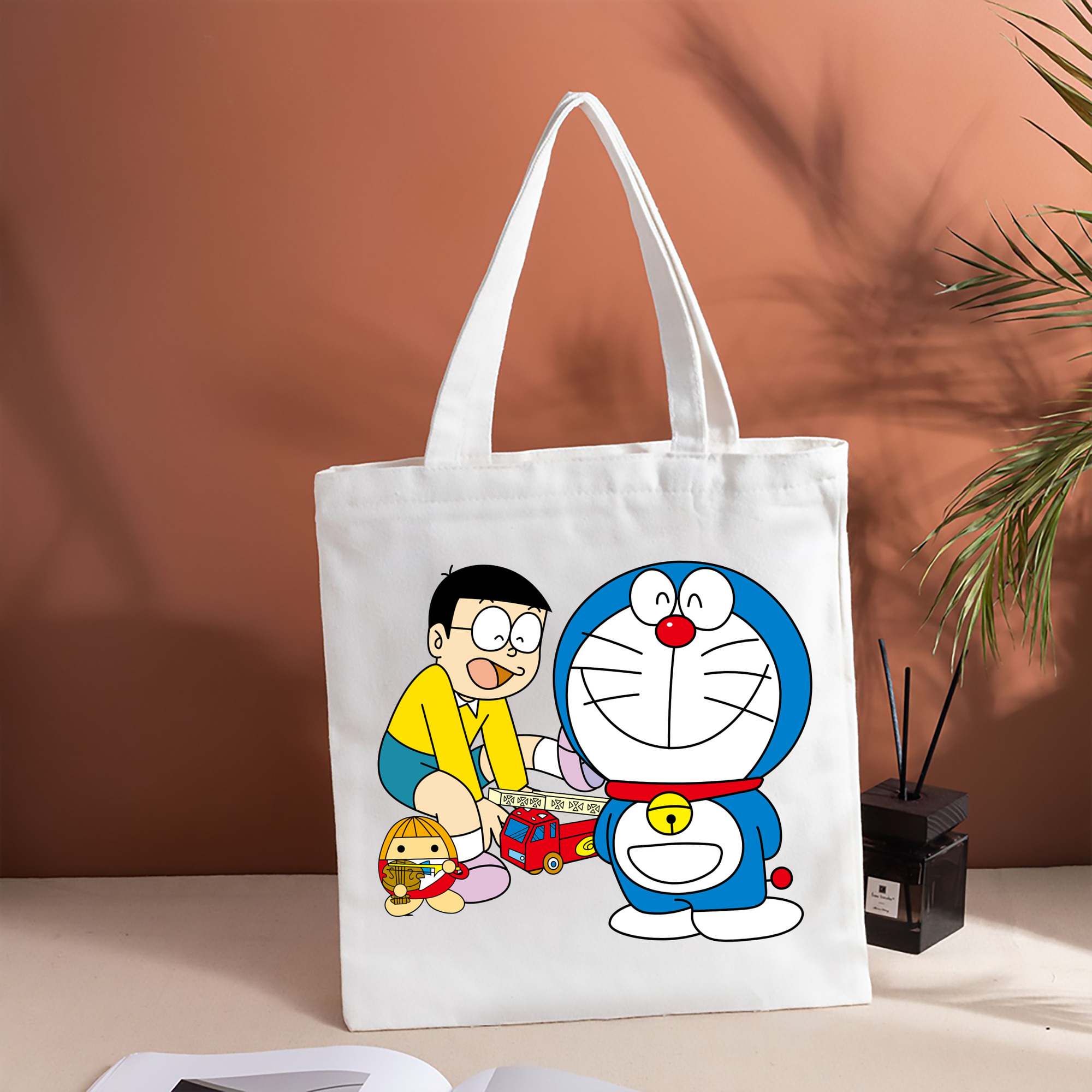 ドラえもん Doraemon 縦型キャンバス生地手提げバッグ　トートバッグ