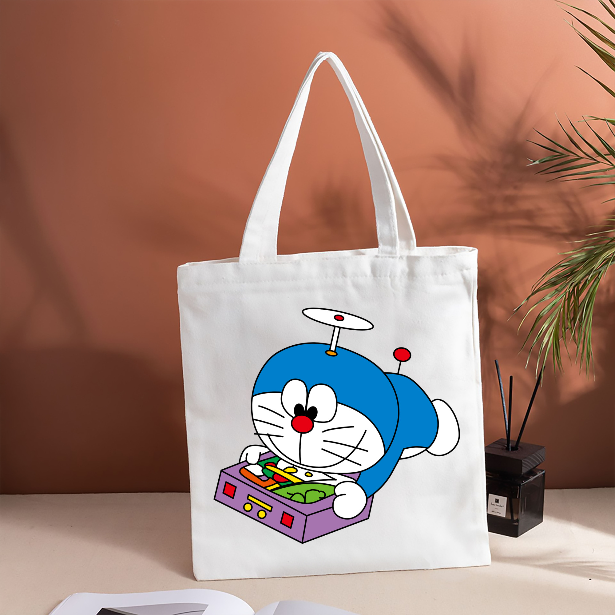 ドラえもん Doraemon 縦型キャンバス生地手提げバッグ　トートバッグ