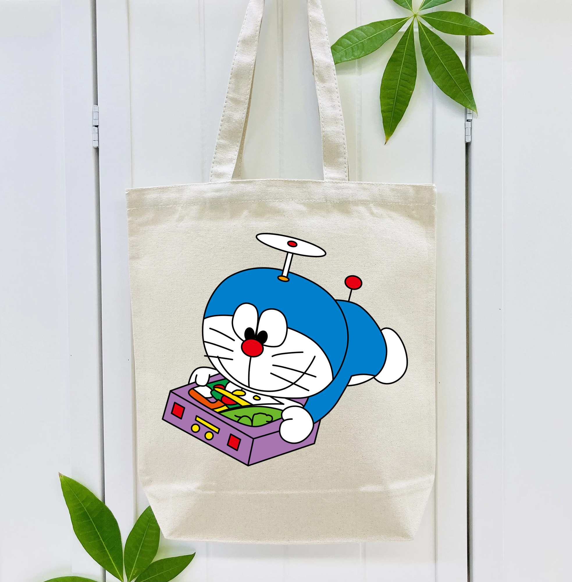 ドラえもん Doraemon 縦型キャンバス生地手提げバッグ　トートバッグ