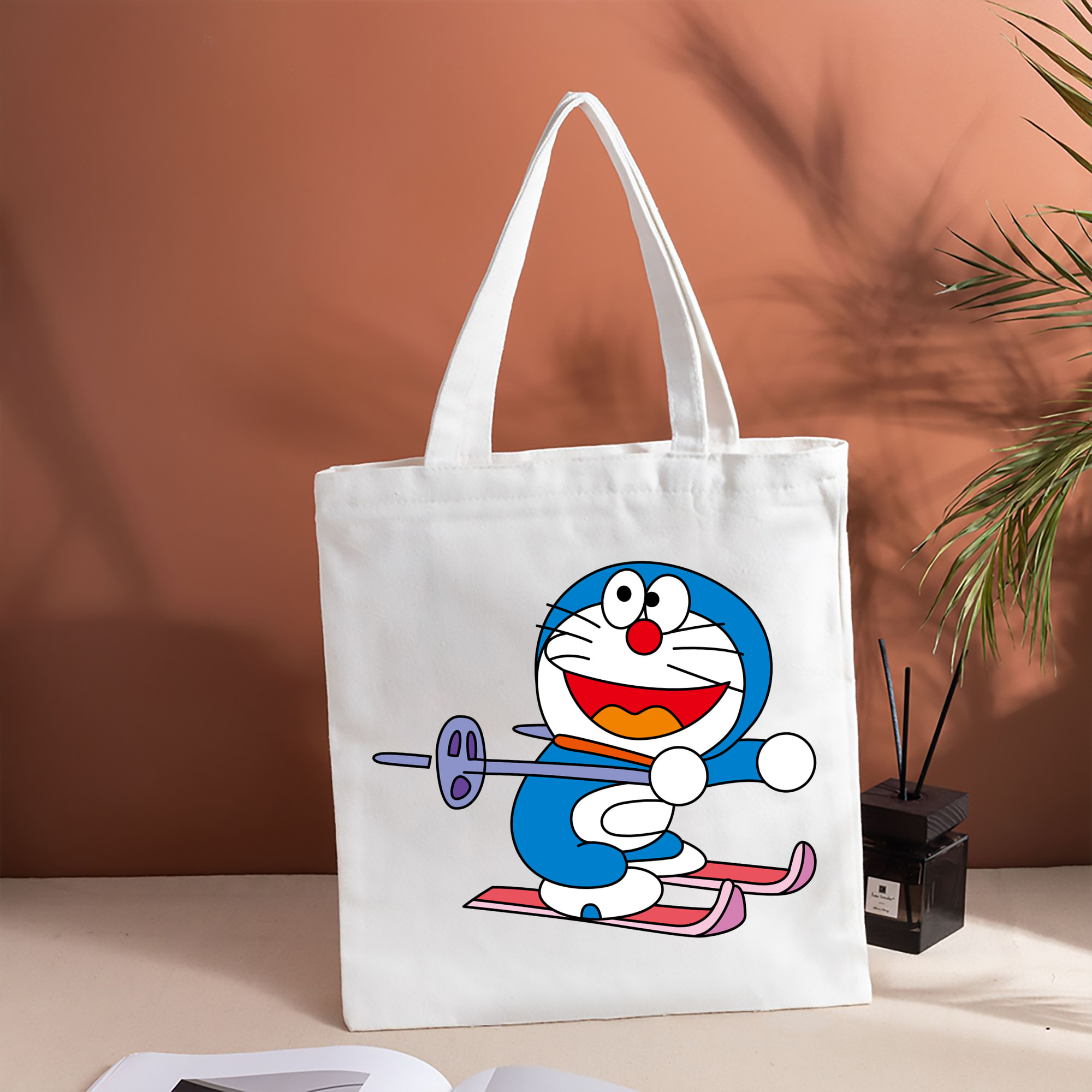 ドラえもん Doraemon 縦型キャンバス生地手提げバッグ　トートバッグ