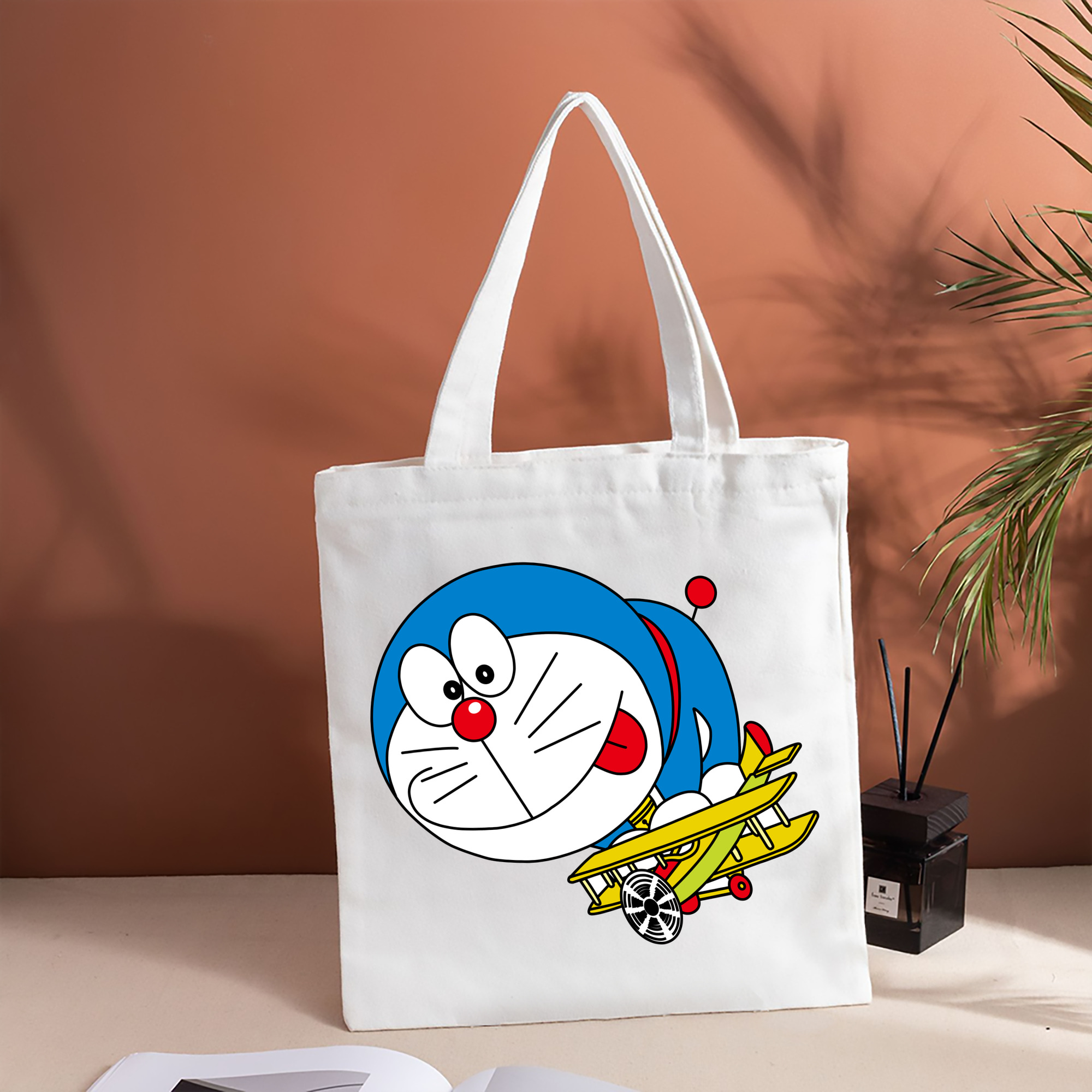 ドラえもん Doraemon 縦型キャンバス生地手提げバッグ　トートバッグ