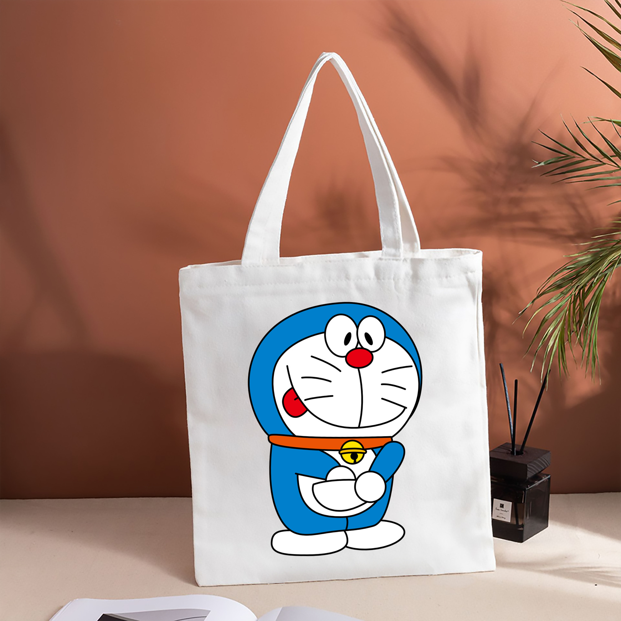 ドラえもん Doraemon 縦型キャンバス生地手提げバッグ　トートバッグ