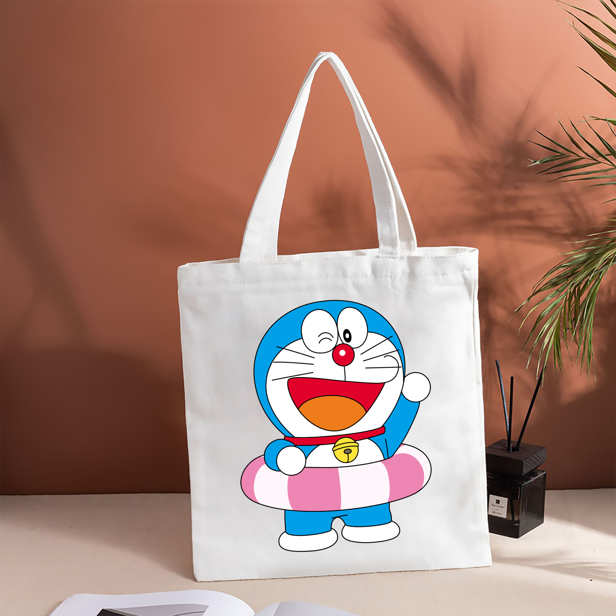 ドラえもん Doraemon 縦型キャンバス生地手提げバッグ　トートバッグ