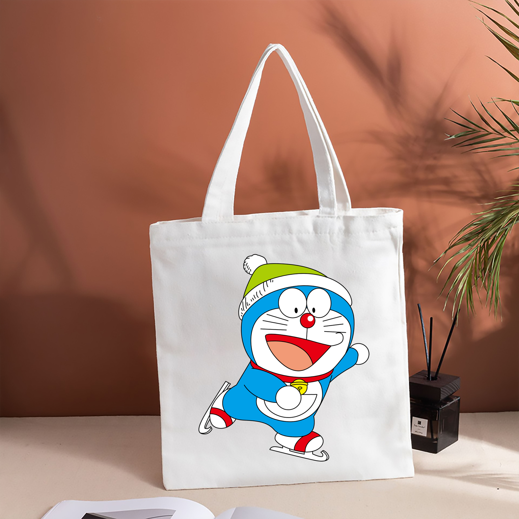 ドラえもん Doraemon 縦型キャンバス生地手提げバッグ　トートバッグ