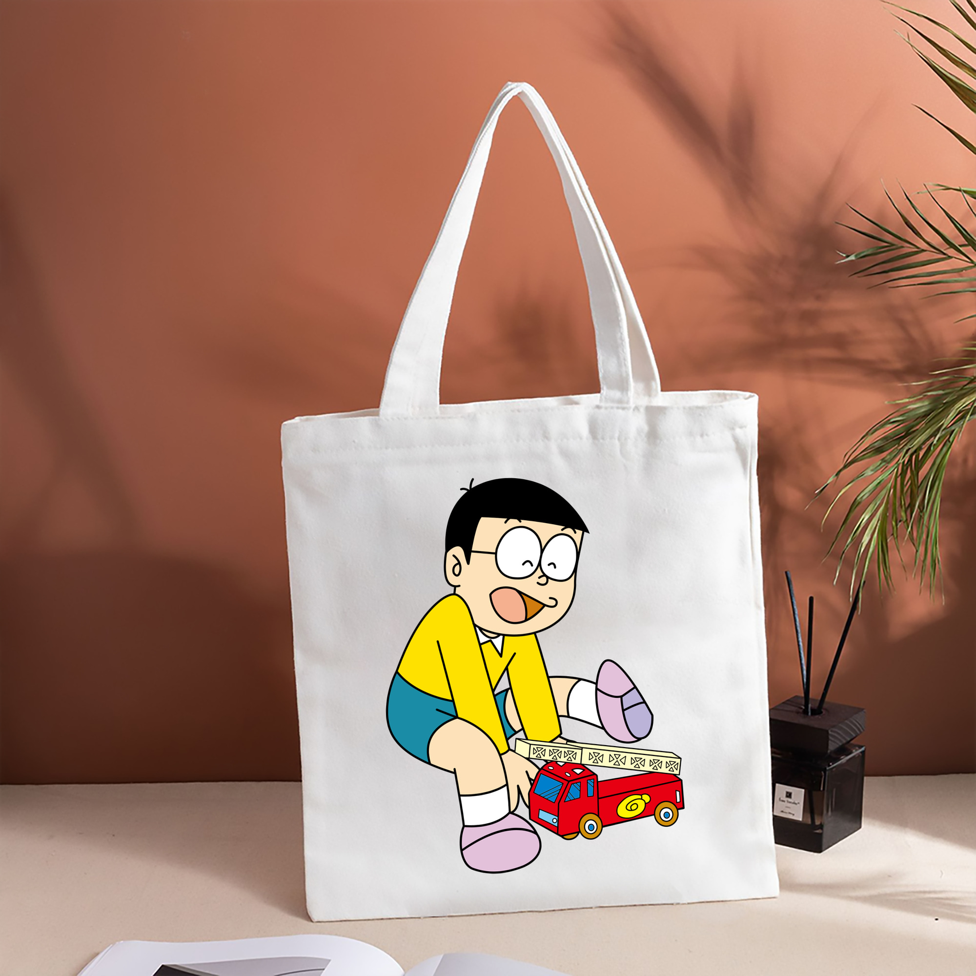 ドラえもん 野比 のび太 Doraemon Nobita Nobi 縦型キャンバス生地手提げバッグ　トートバッグ
