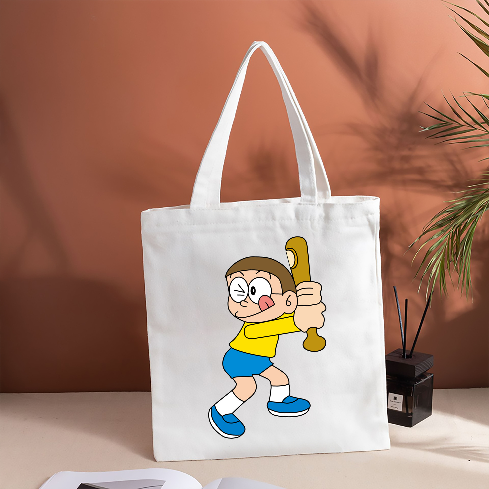 ドラえもん 野比 のび太 Doraemon Nobita Nobi 縦型キャンバス生地手提げバッグ　トートバッグ