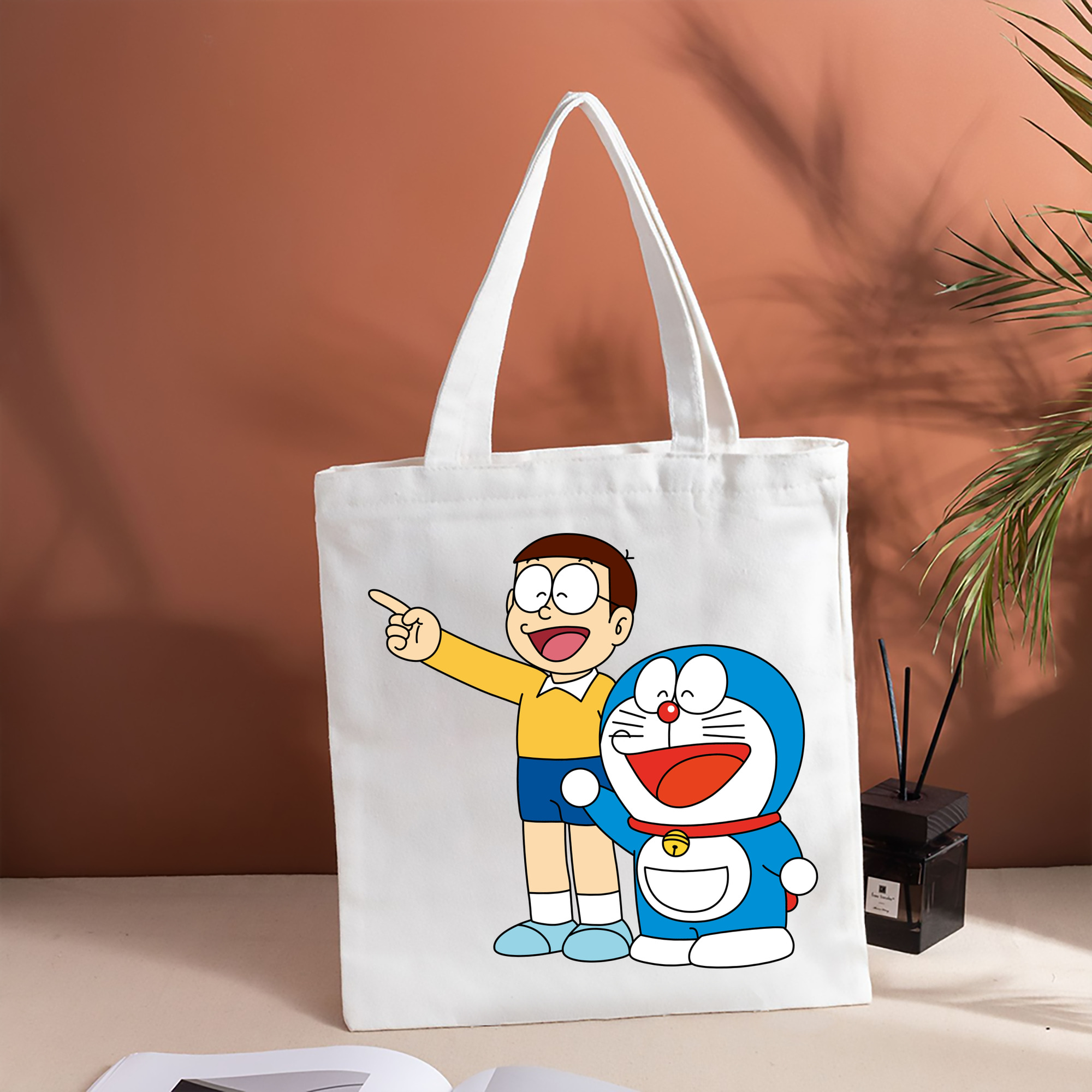 ドラえもん 野比 のび太 Doraemon Nobita Nobi 縦型キャンバス生地手提げバッグ　トートバッグ