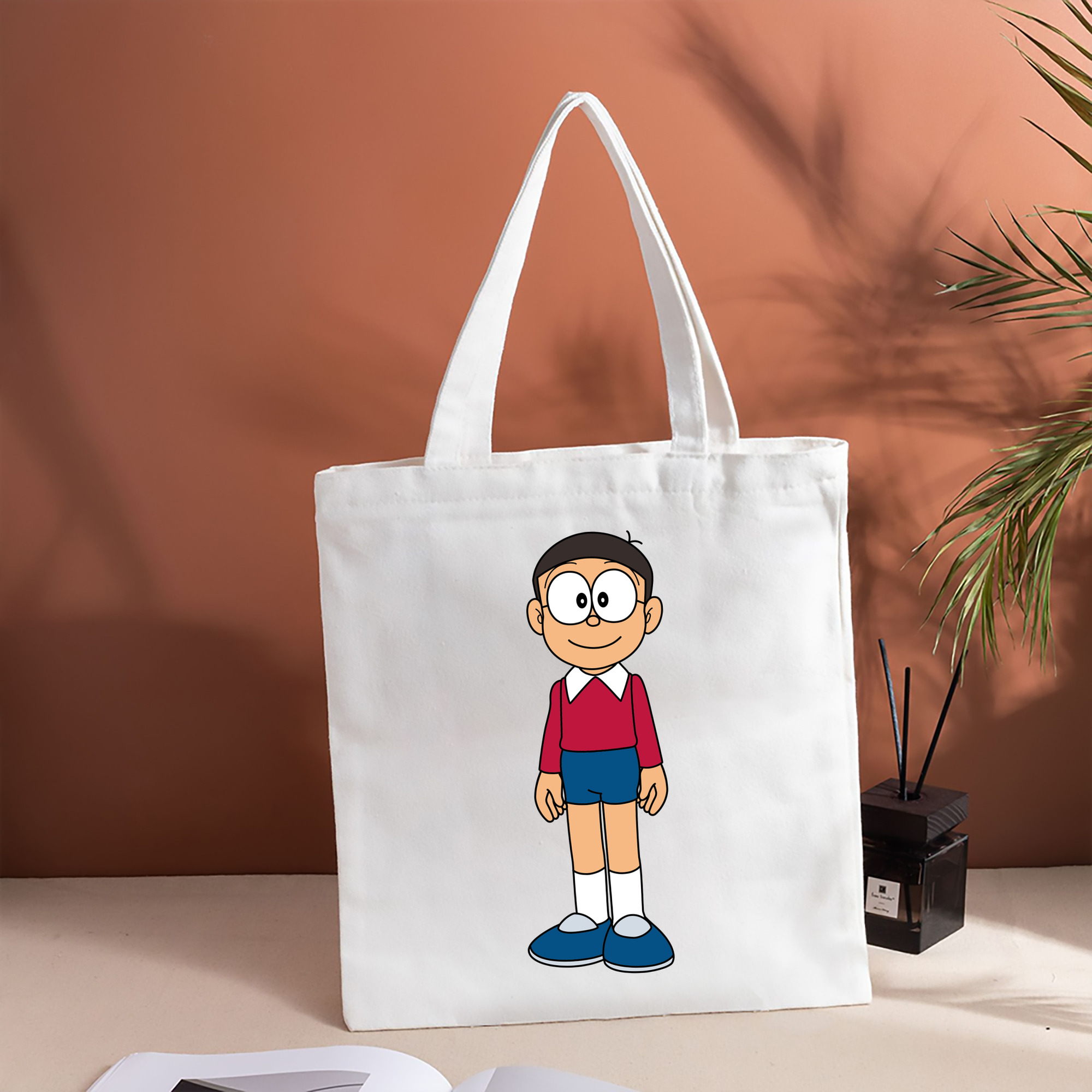 ドラえもん 野比 のび太 Doraemon Nobita Nobi 縦型キャンバス生地手提げバッグ　トートバッグ