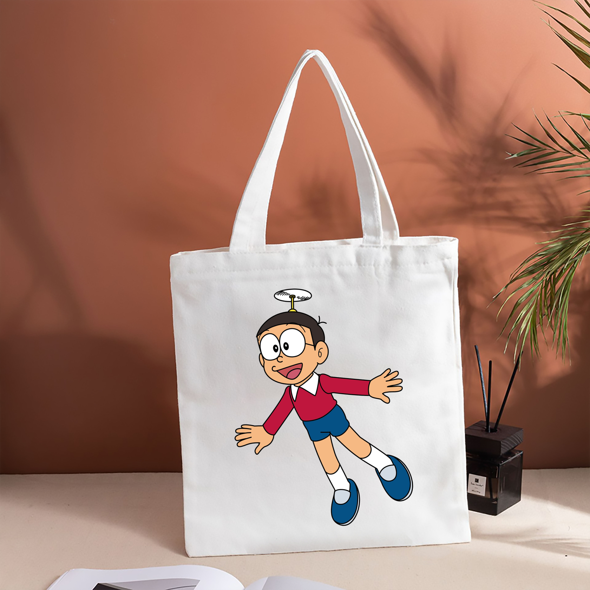 ドラえもん 野比 のび太 Doraemon Nobita Nobi 縦型キャンバス生地手提げバッグ　トートバッグ