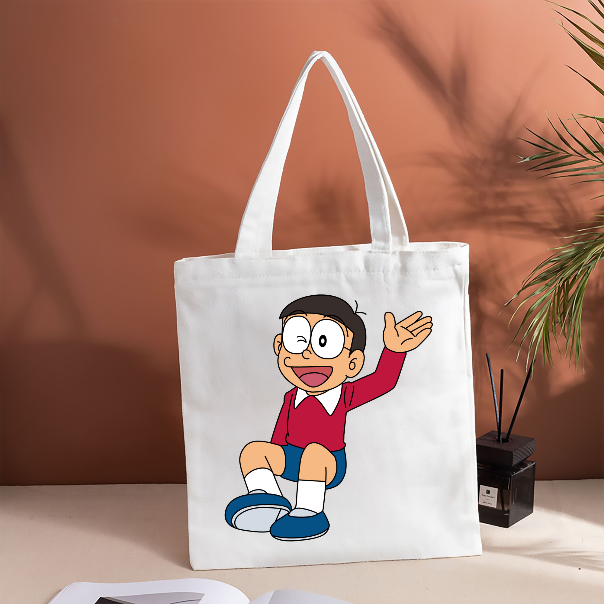 ドラえもん 野比 のび太 Doraemon Nobita Nobi 縦型キャンバス生地手提げバッグ　トートバッグ