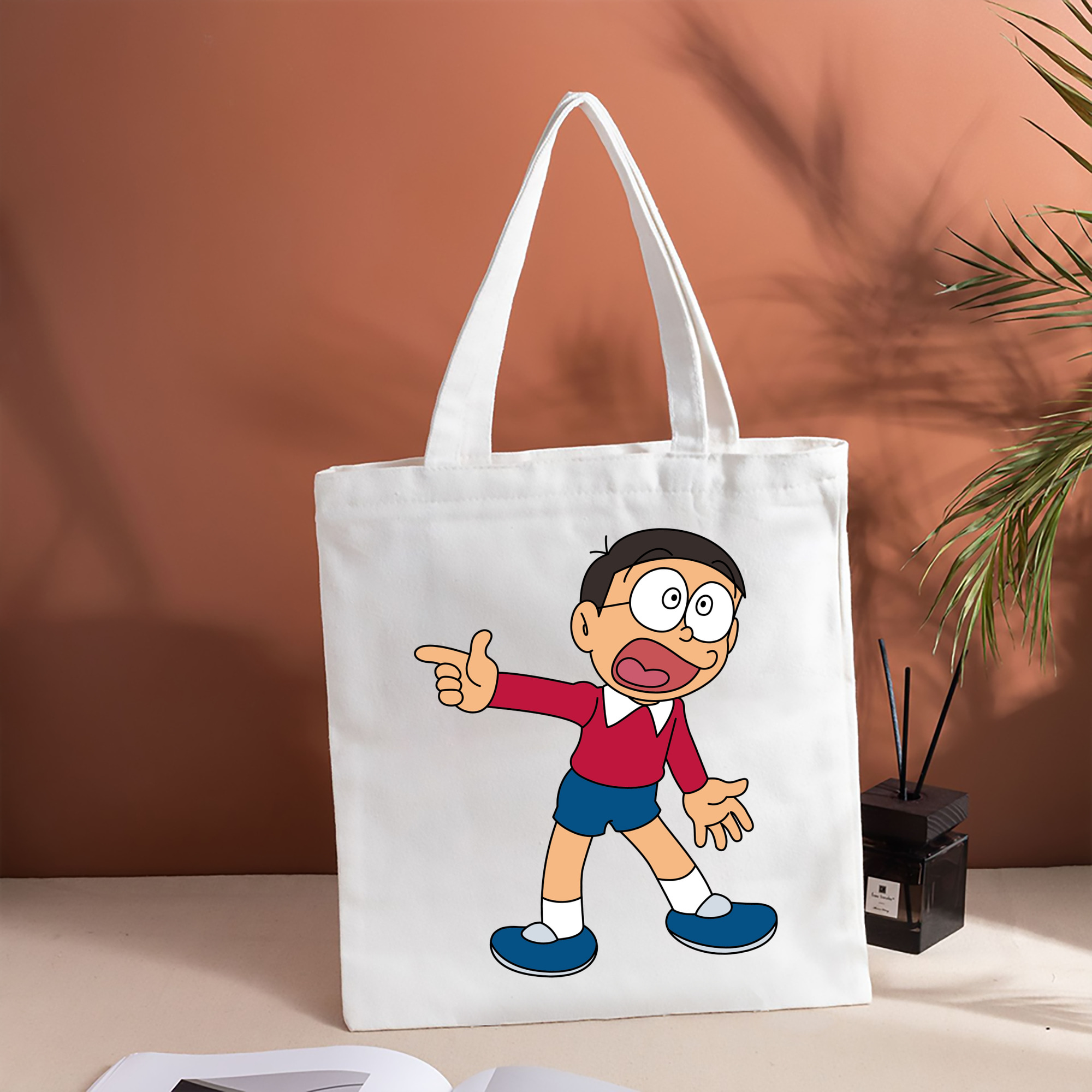 ドラえもん 野比 のび太 Doraemon Nobita Nobi 縦型キャンバス生地手提げバッグ　トートバッグ