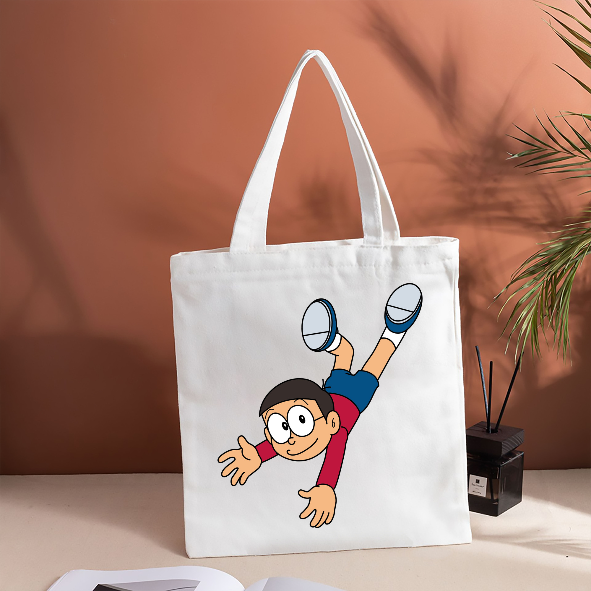 ドラえもん 野比 のび太 Doraemon Nobita Nobi 縦型キャンバス生地手提げバッグ　トートバッグ
