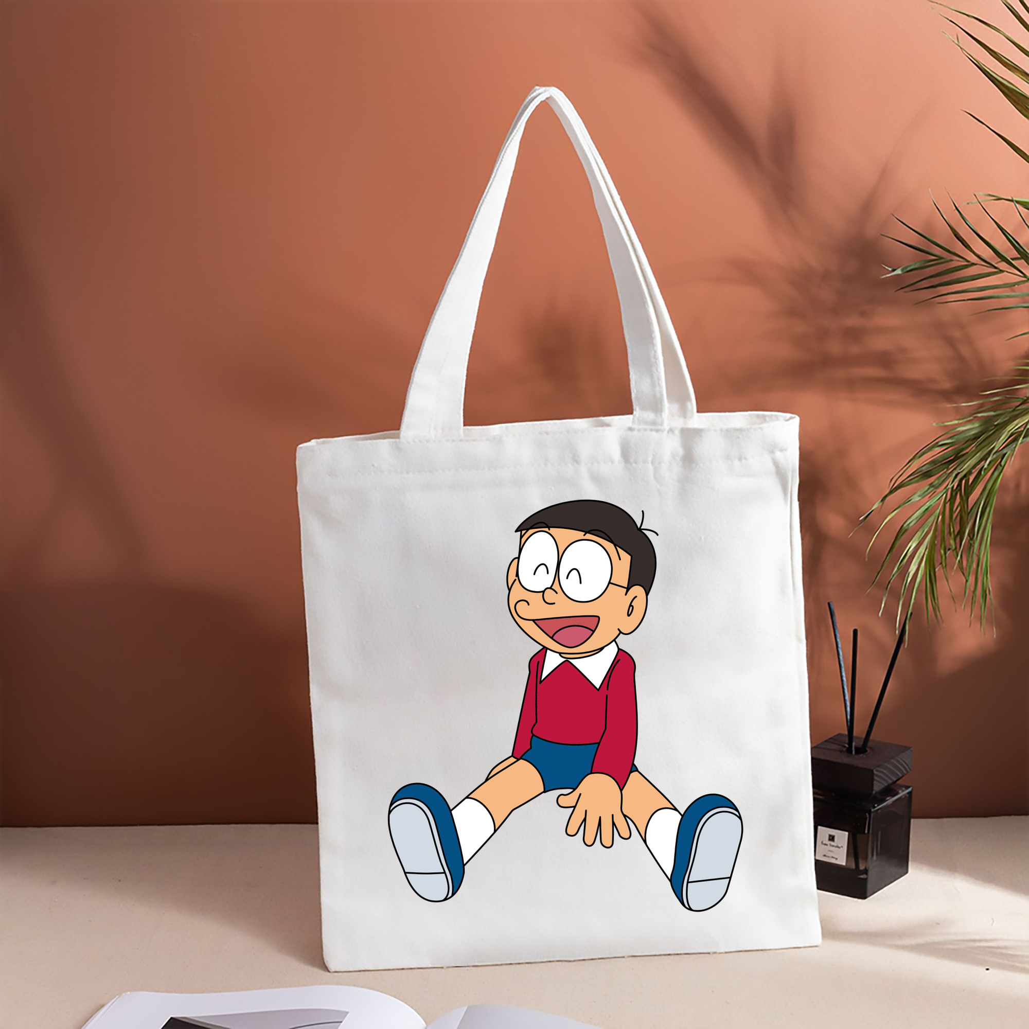 ドラえもん 野比 のび太 Doraemon Nobita Nobi 縦型キャンバス生地手提げバッグ　トートバッグ