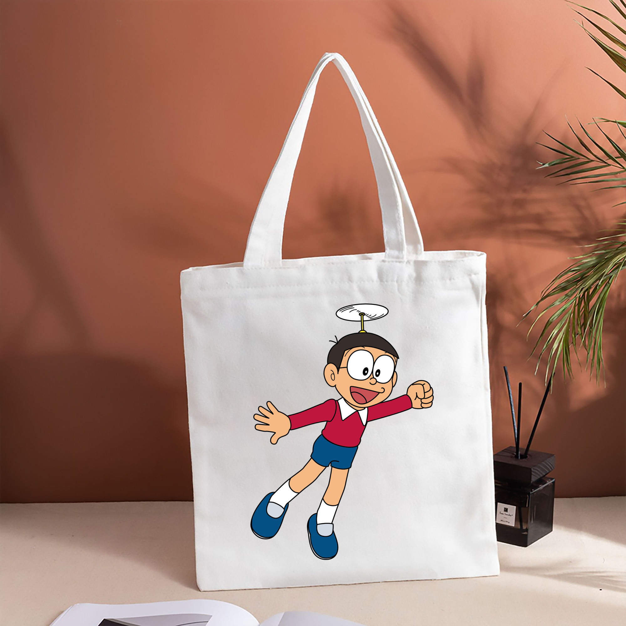 ドラえもん 野比 のび太 Doraemon Nobita Nobi 縦型キャンバス生地手提げバッグ　トートバッグ