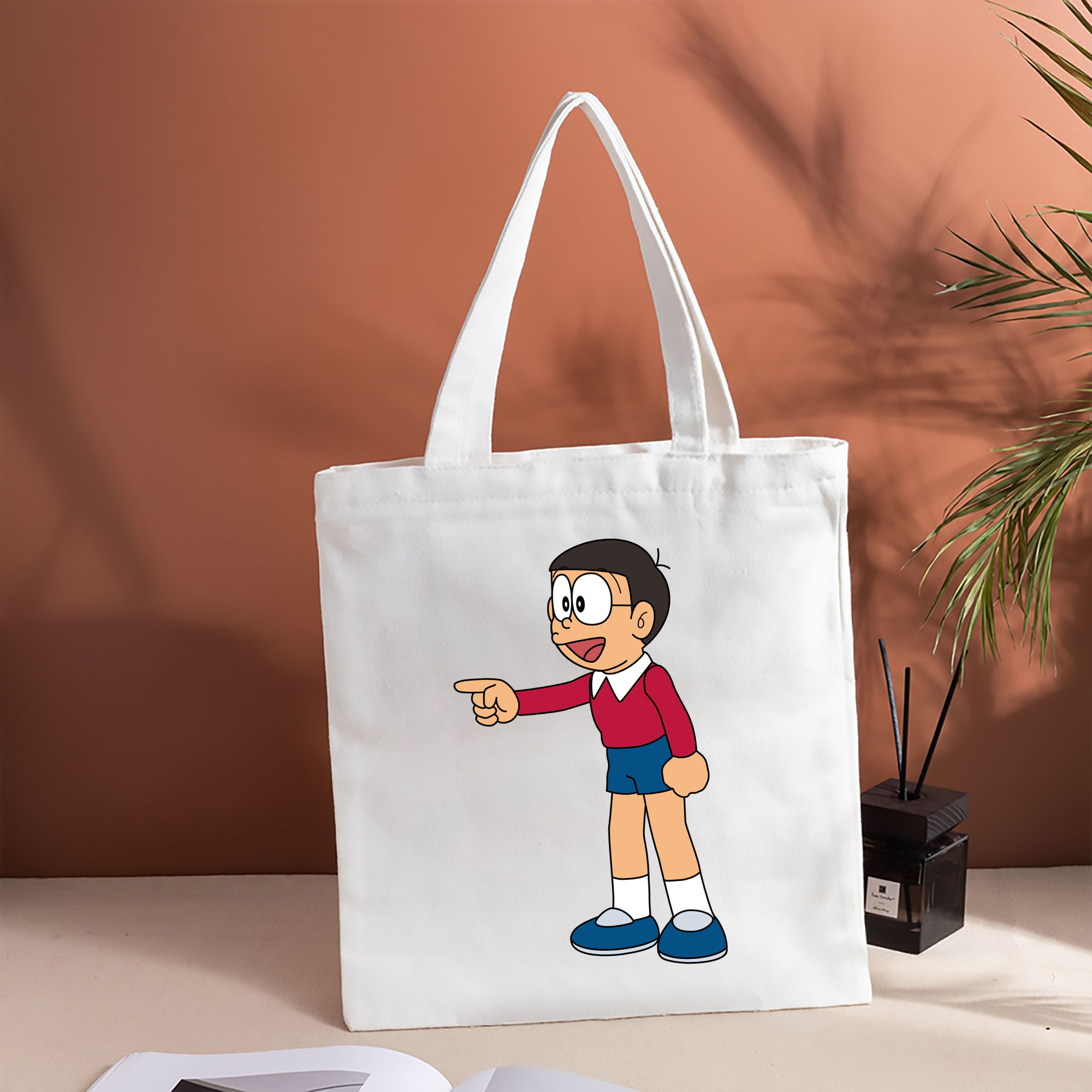 ドラえもん 野比 のび太 Doraemon Nobita Nobi 縦型キャンバス生地手提げバッグ　トートバッグ